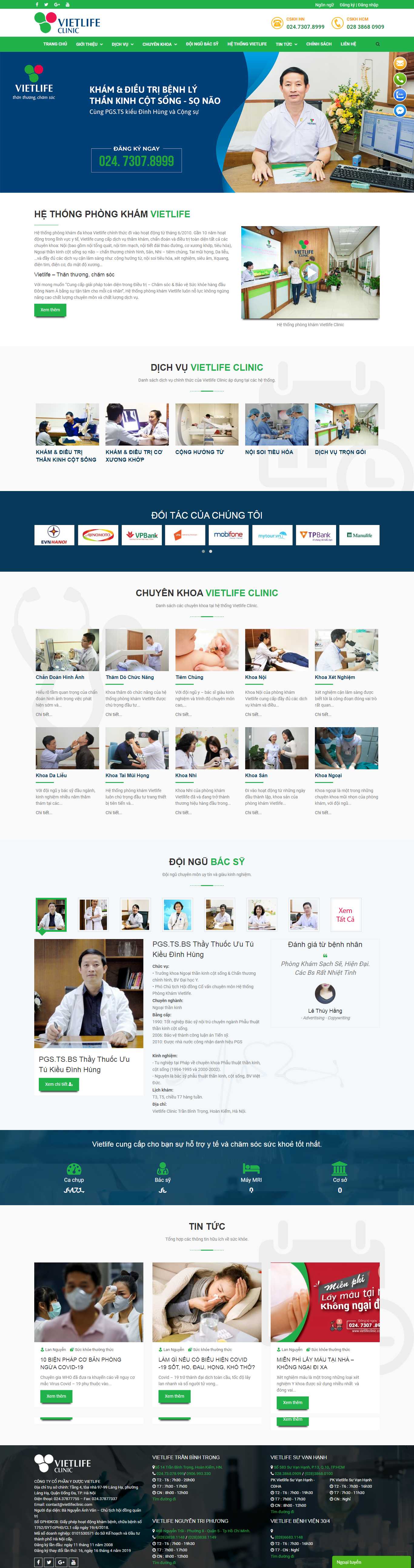 Thiết kế Website phòng khám đa khoa - vietlifeclinic.com - VietWebGroup.Vn