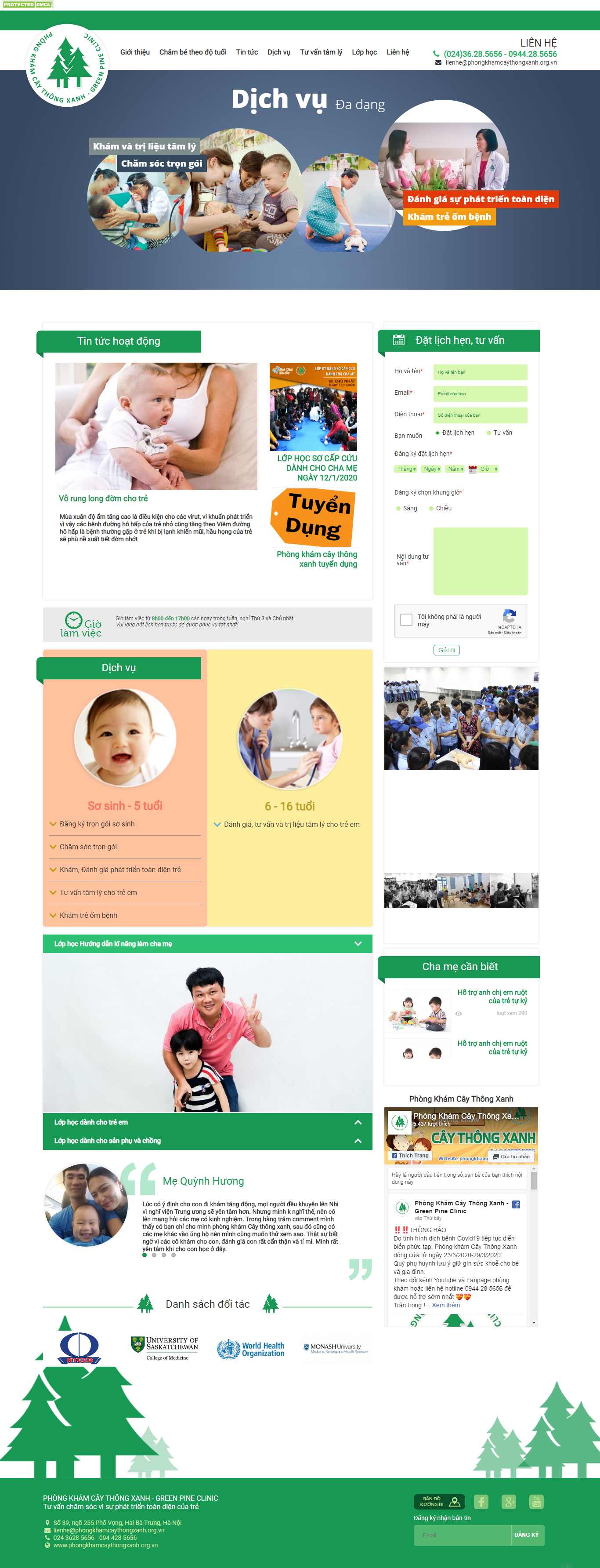 Thiết kế Website phòng khám tư nhân - www.phongkhamcaythongxanh.org.vn - VietWebGroup.Vn