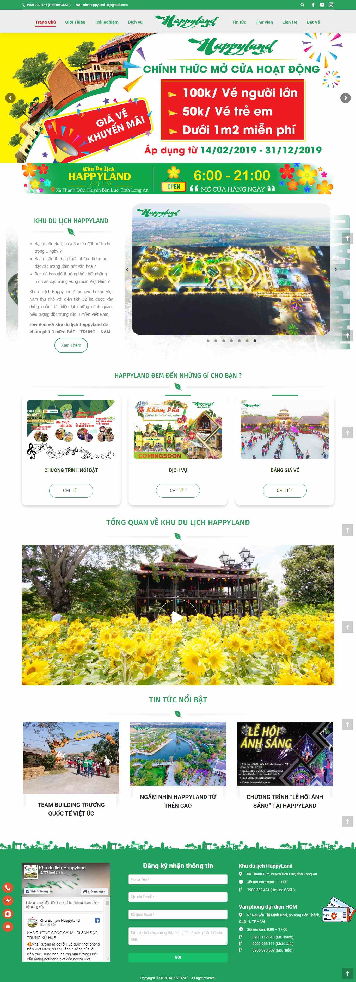 Thiết kế Website khu du lịch - happylandvietnam.vn - VietWebGroup.Vn