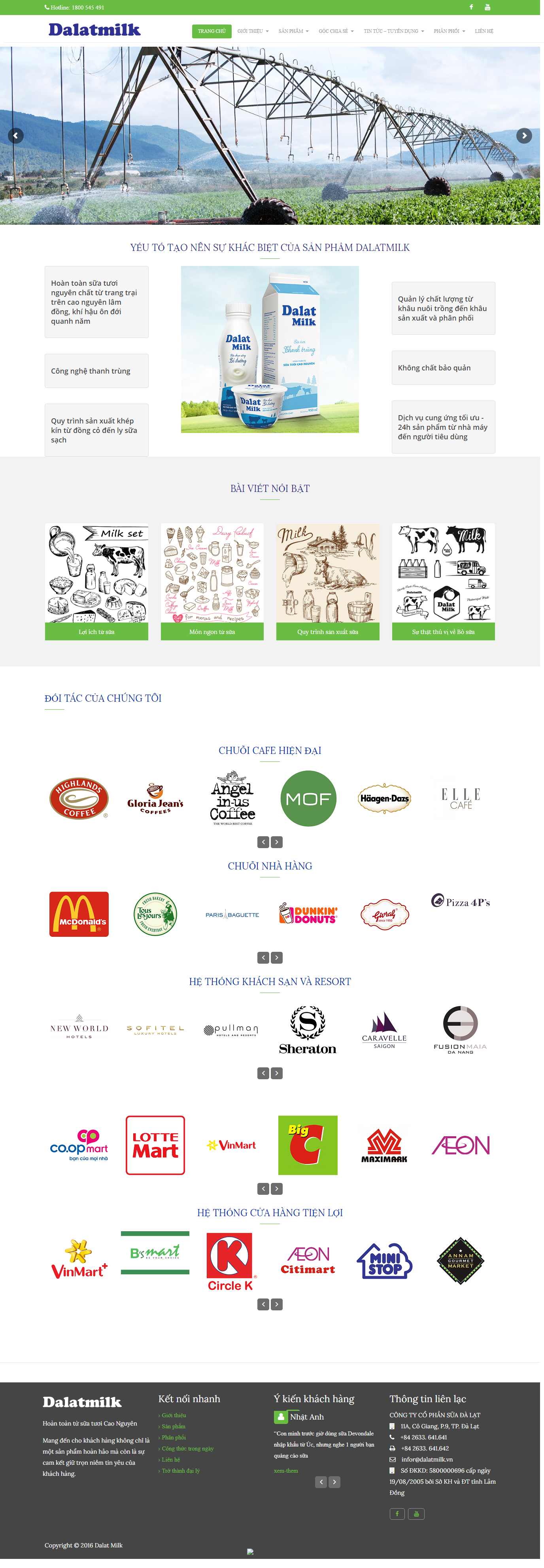 Thiết kế Website công ty sữa - dalatmilk.vn - VietWebGroup.Vn