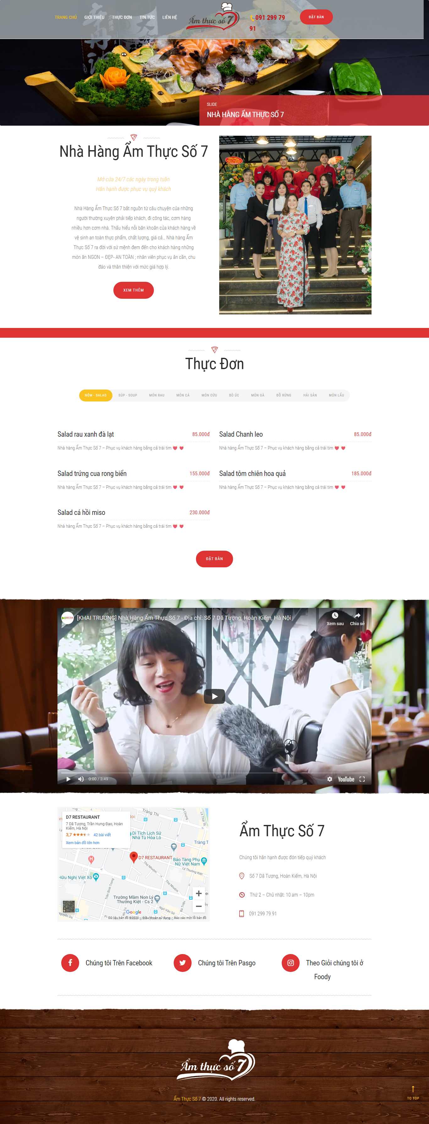 Thiết kế Website nhà hàng ẩm thực - amthucso7.com - VietWebGroup.Vn