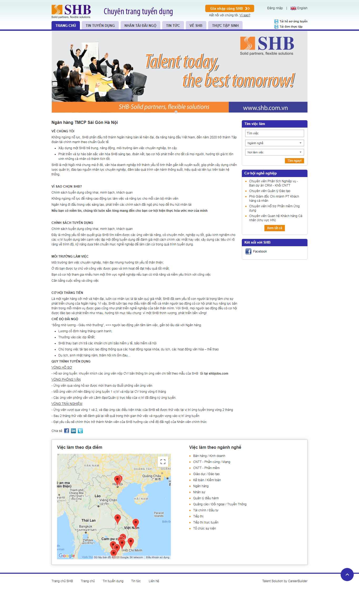 Thiết kế Website tuyển dụng lao động - shbjobs.com - VietWebGroup.Vn