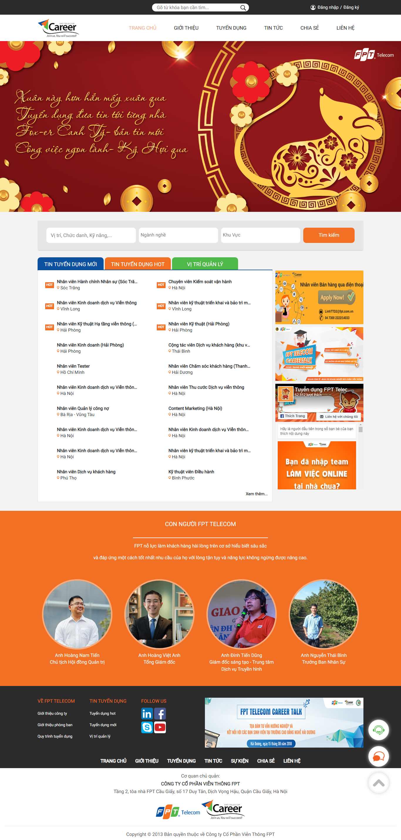 Thiết kế Website tuyển dụng lao động - fptjobs.com - VietWebGroup.Vn