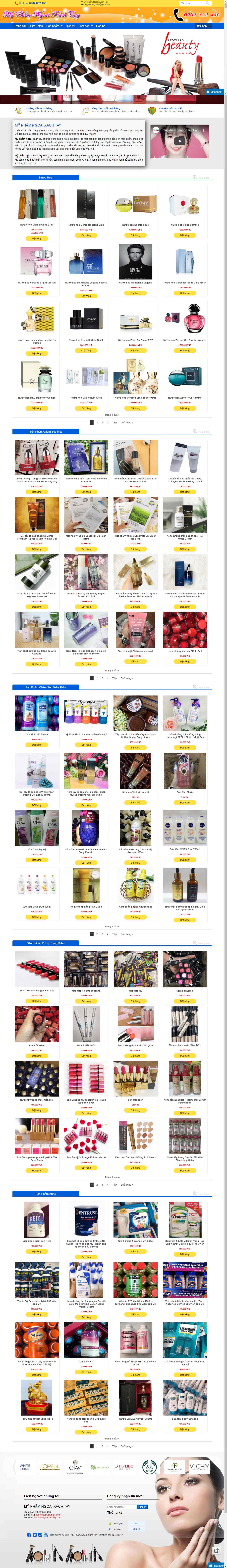 Thiết kế Website mỹ phẩm xách tay - myphamngoaixachtay.com - VietWebGroup.Vn