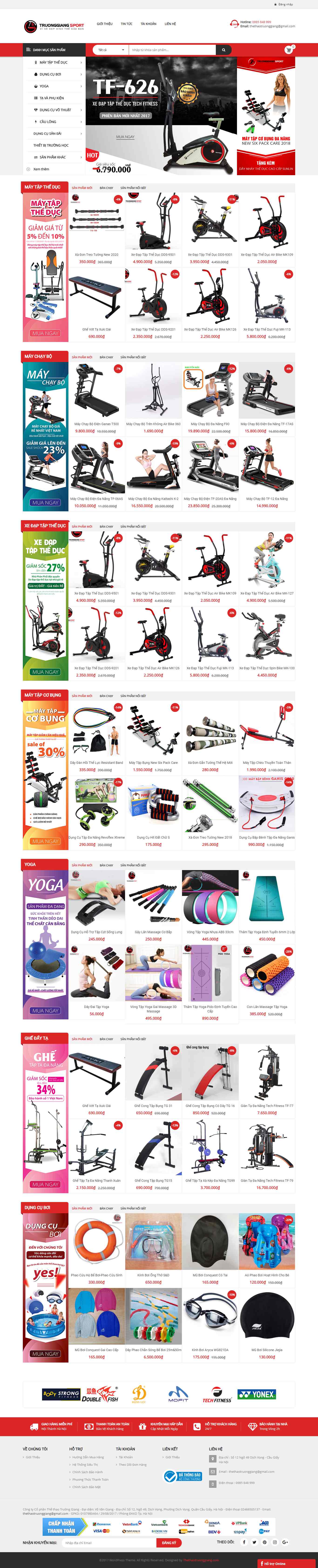 Thiết kế Website thiết bị thể thao - thethaotruonggiang.com - VietWebGroup.Vn