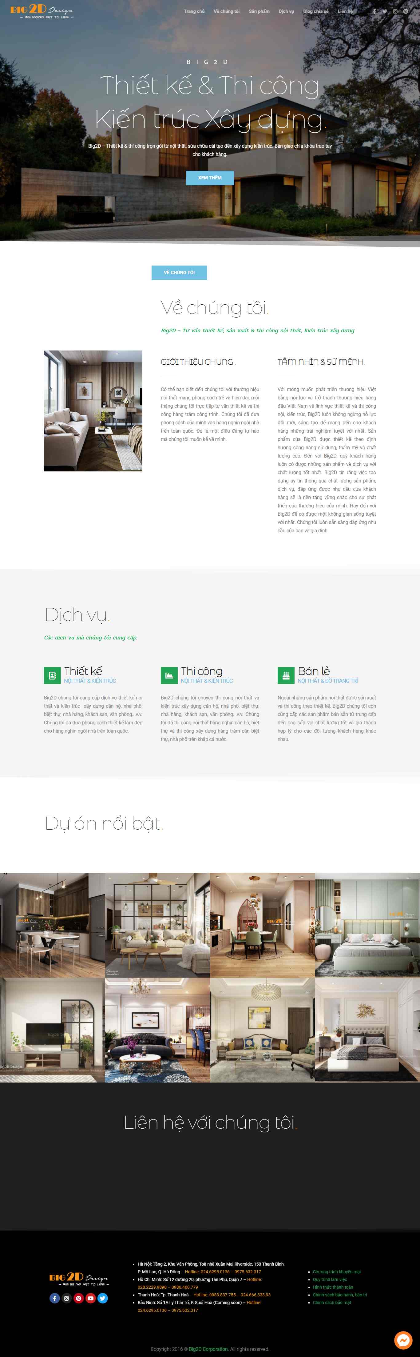 Thiết kế Website thi công nội thất - big2d.vn - VietWebGroup.Vn