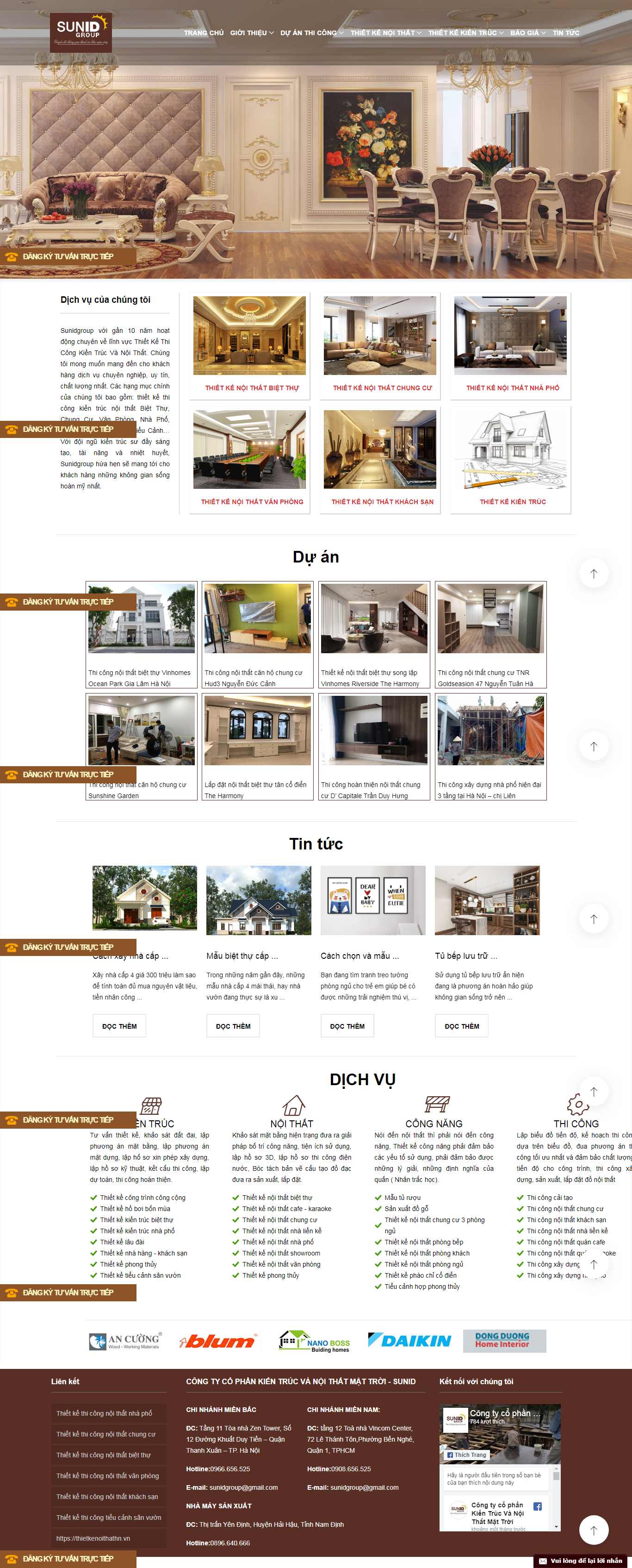 Thiết kế Website thi công nội thất - sunidgroup.com.vn - VietWebGroup.Vn