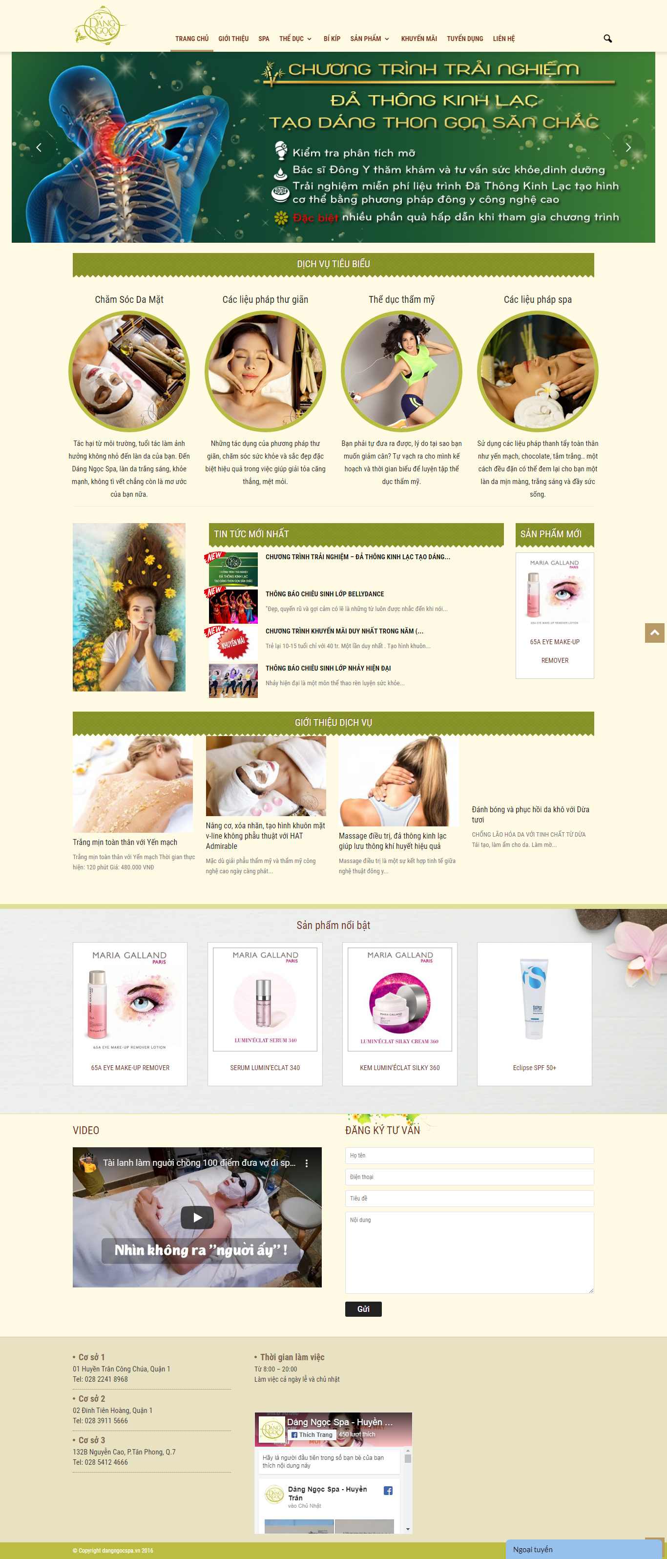 Thiết kế Website spa làm đẹp - dangngocspa.vn - VietWebGroup.Vn