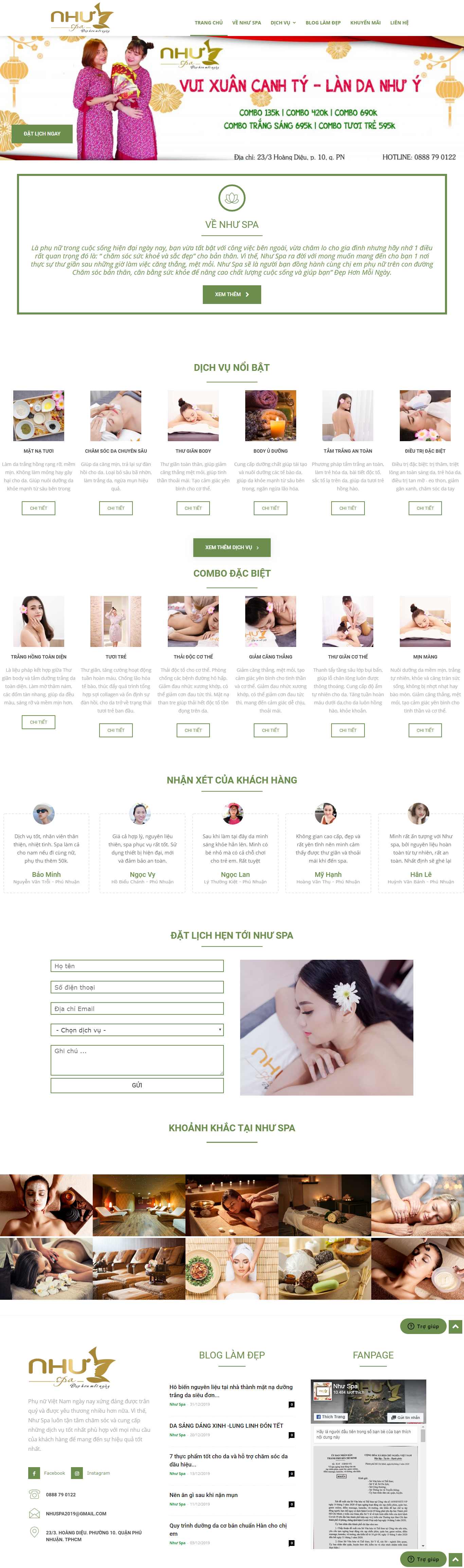 Thiết kế Website spa làm đẹp - nhuspa.vn - VietWebGroup.Vn