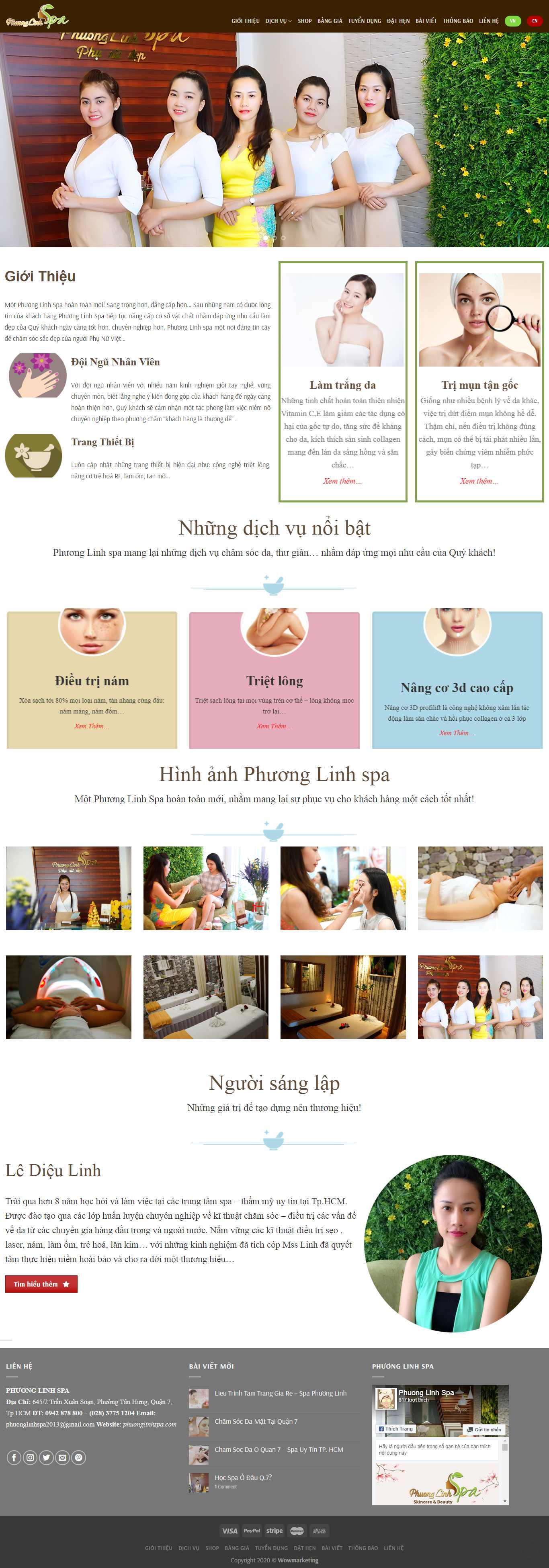 Thiết kế Website spa làm đẹp - phuonglinhspa.com - VietWebGroup.Vn