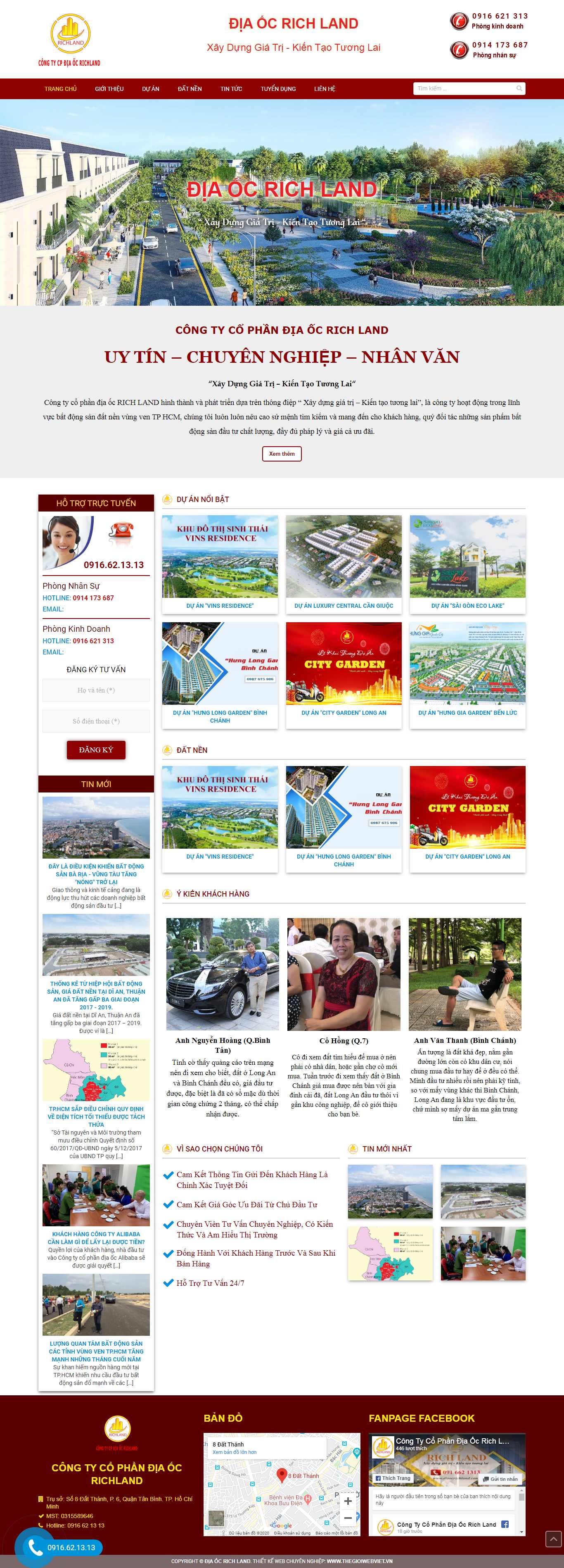Thiết kế Website dự án bất động sản - diaocrichland.com - VietWebGroup.Vn