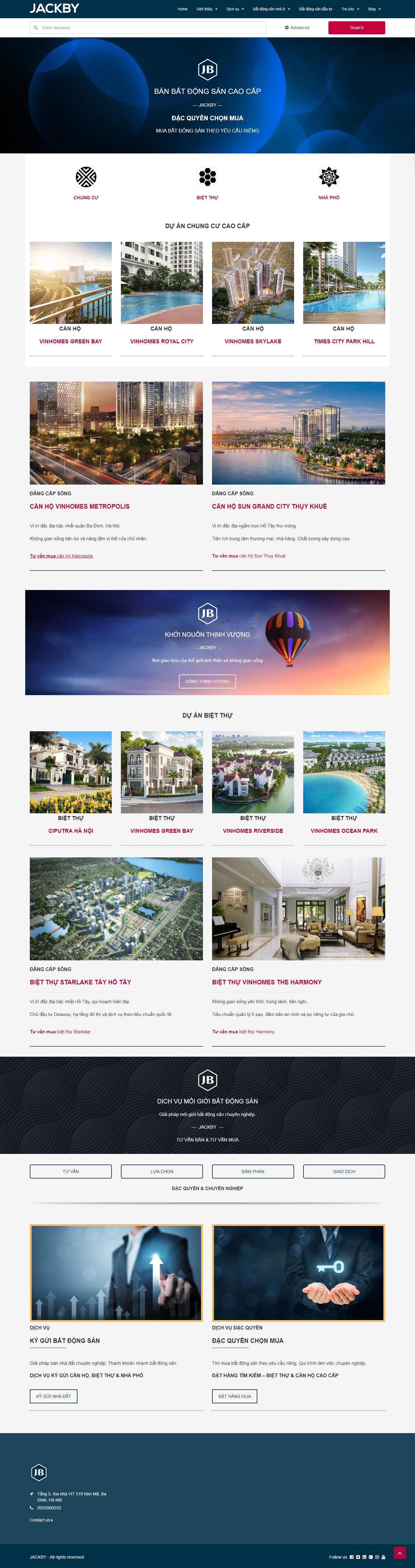 Thiết kế Website dự án bất động sản - jackby.com - VietWebGroup.Vn
