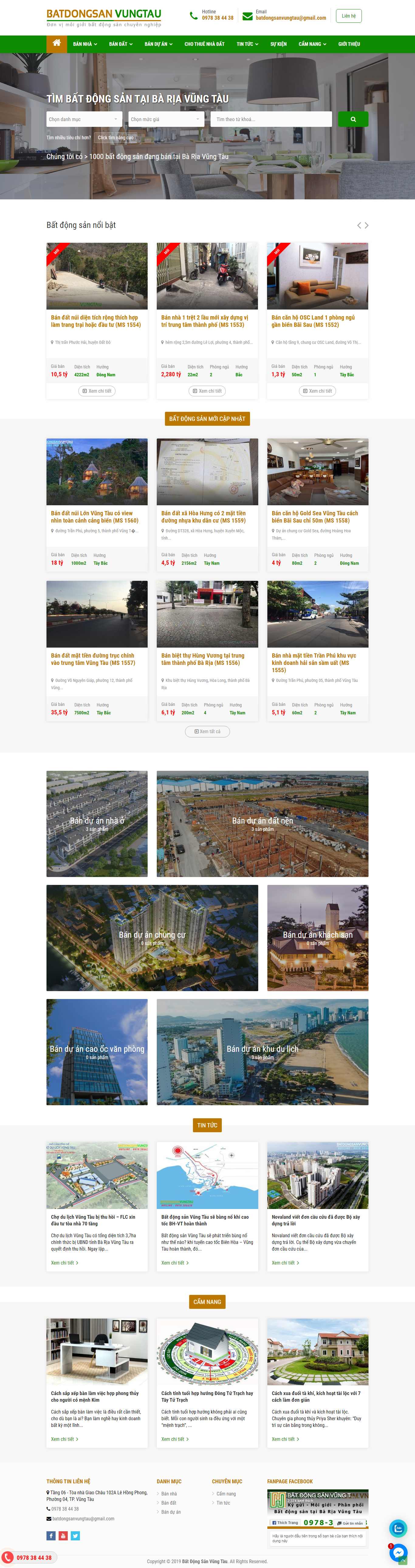 Thiết kế Website dự án bất động sản - www.batdongsanvungtau.com.vn - VietWebGroup.Vn