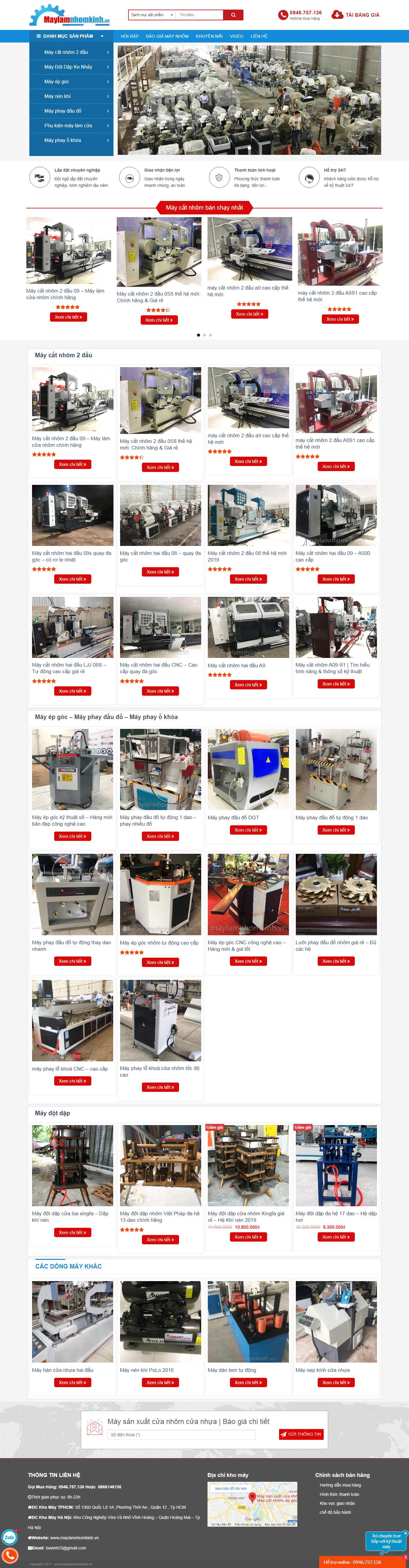 Thiết kế Website máy làm cửa nhôm - maylamnhomkinh.vn - VietWebGroup.Vn