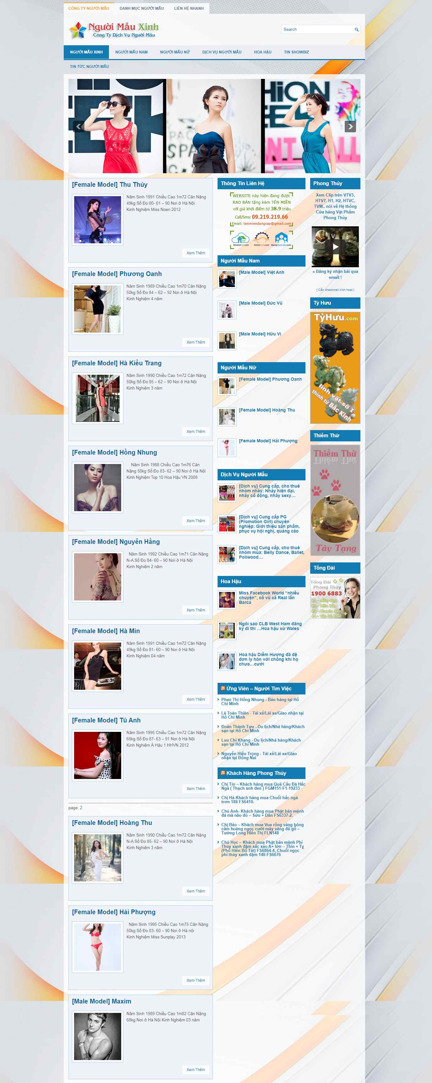 Thiết kế Website công ty người mẫu model - www.nguoimauxinh.com - VietWebGroup.Vn