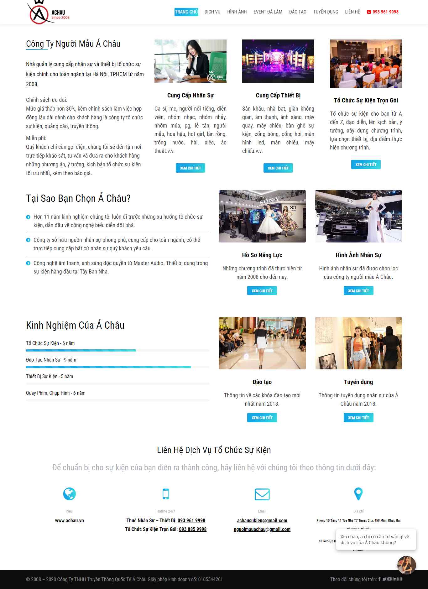 Thiết kế Website công ty người mẫu model - achau.vn - VietWebGroup.Vn