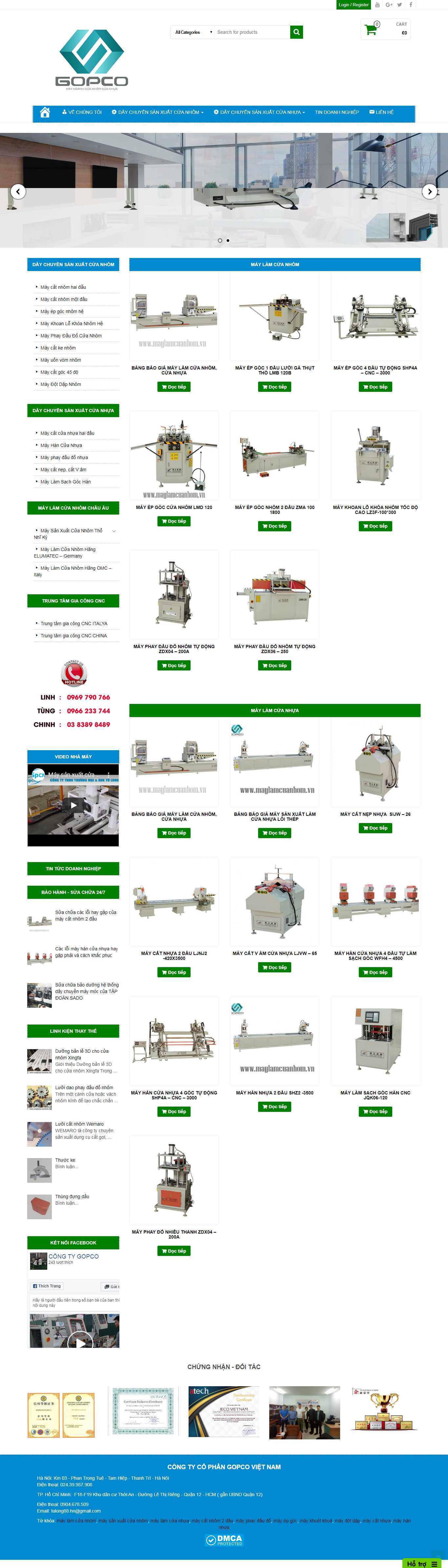 Thiết kế Website máy làm cửa nhôm - maylamcuanhom.vn - VietWebGroup.Vn