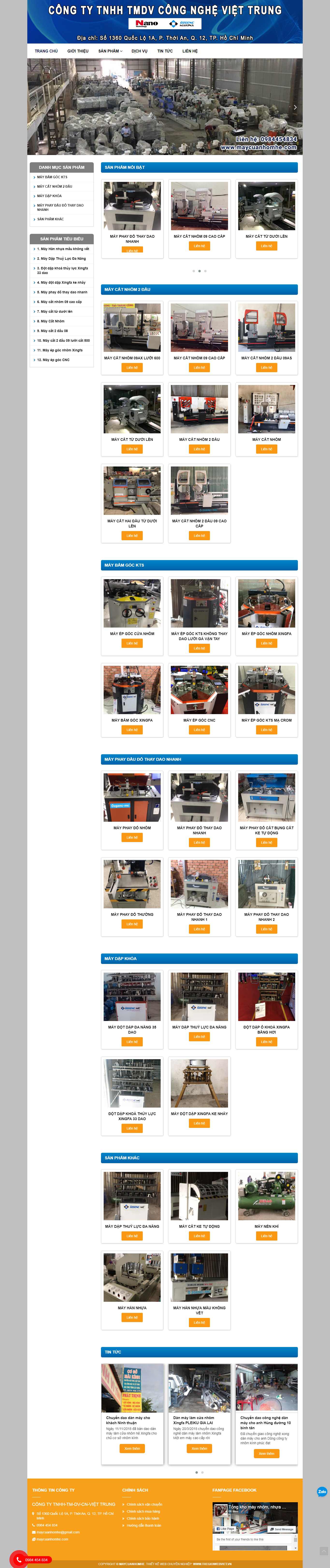 Thiết kế Website máy làm cửa nhôm - maycuanhomhe.com - VietWebGroup.Vn