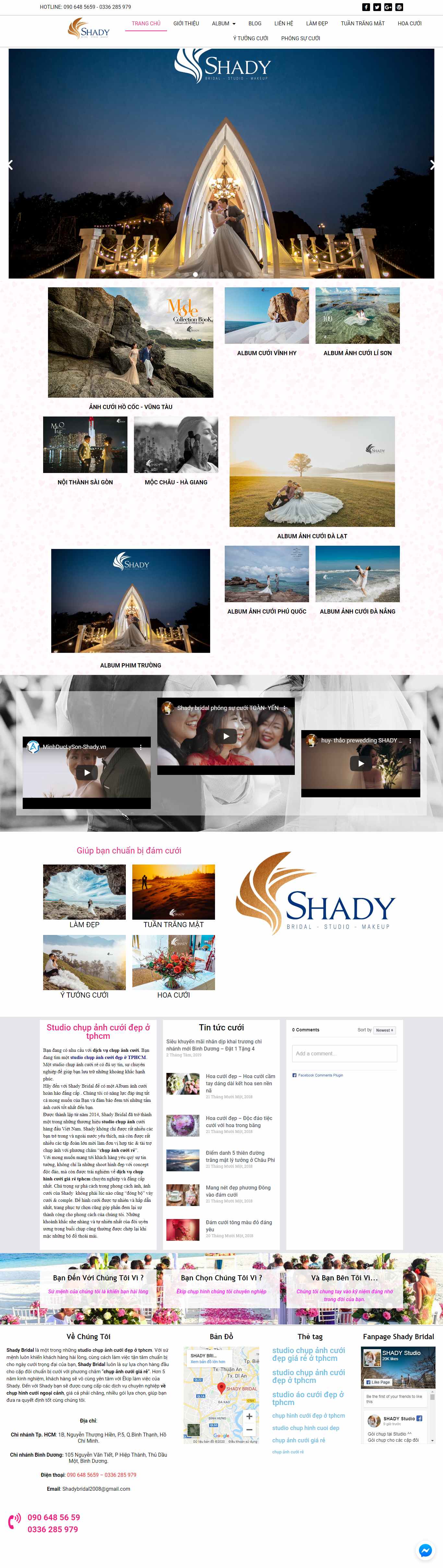 Thiết kế Website studio chụp ảnh cưới - shady.vn - VietWebGroup.Vn