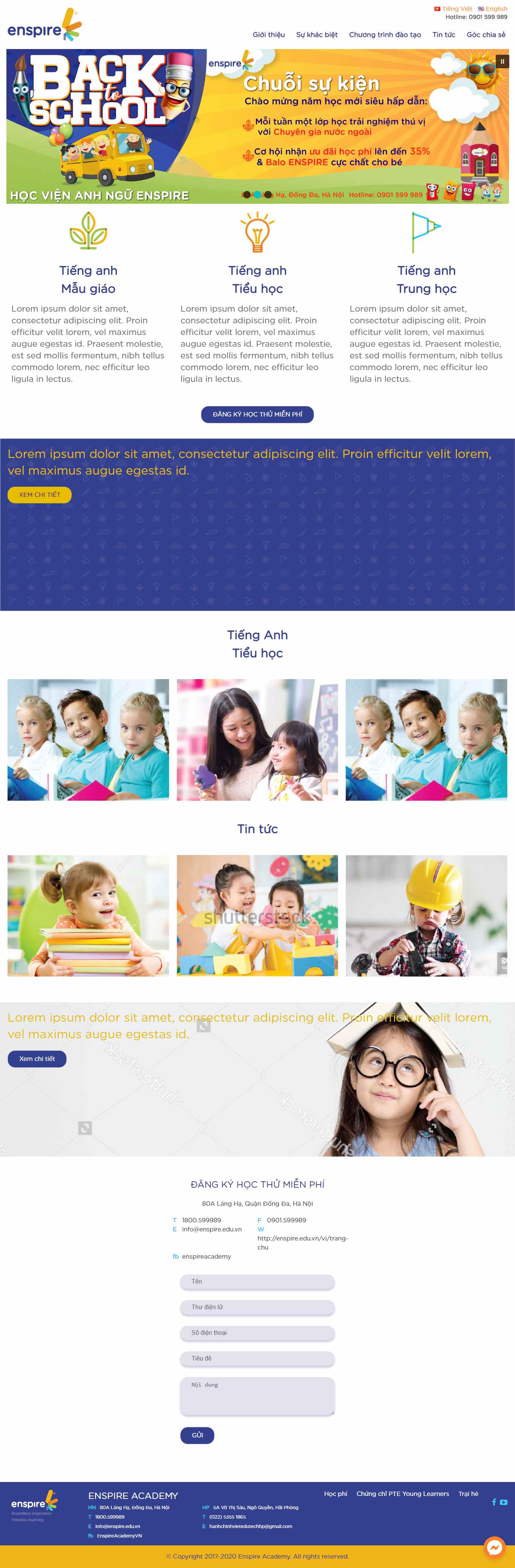 Thiết kế Website học viện anh ngữ - enspire.edu.vn - VietWebGroup.Vn