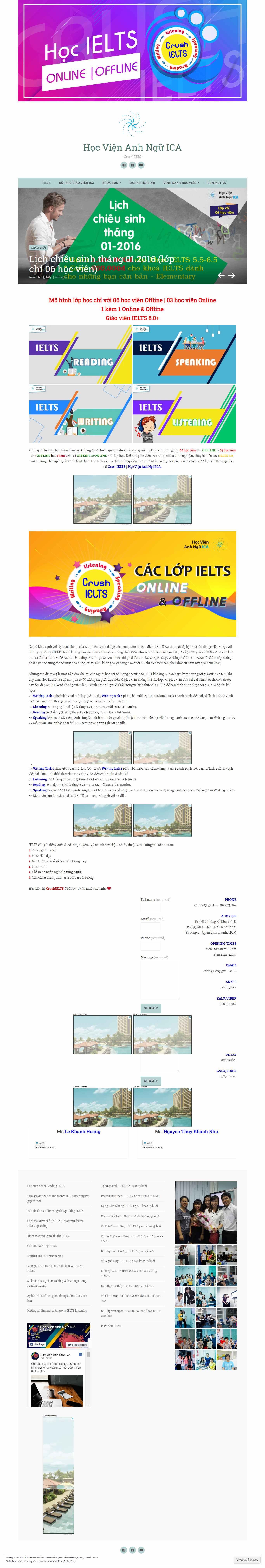 Thiết kế Website học viện anh ngữ - anhnguica.com - VietWebGroup.Vn
