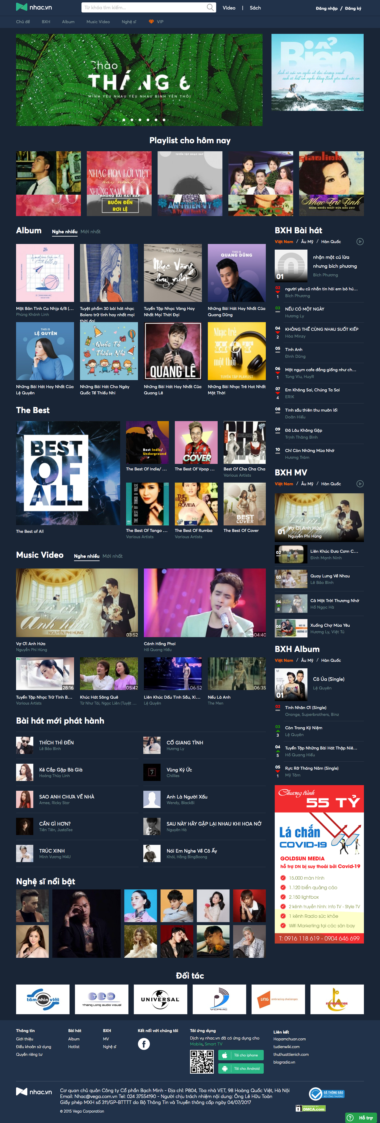 Thiết kế Website nhạc - nhac.vn - VietWebGroup.Vn