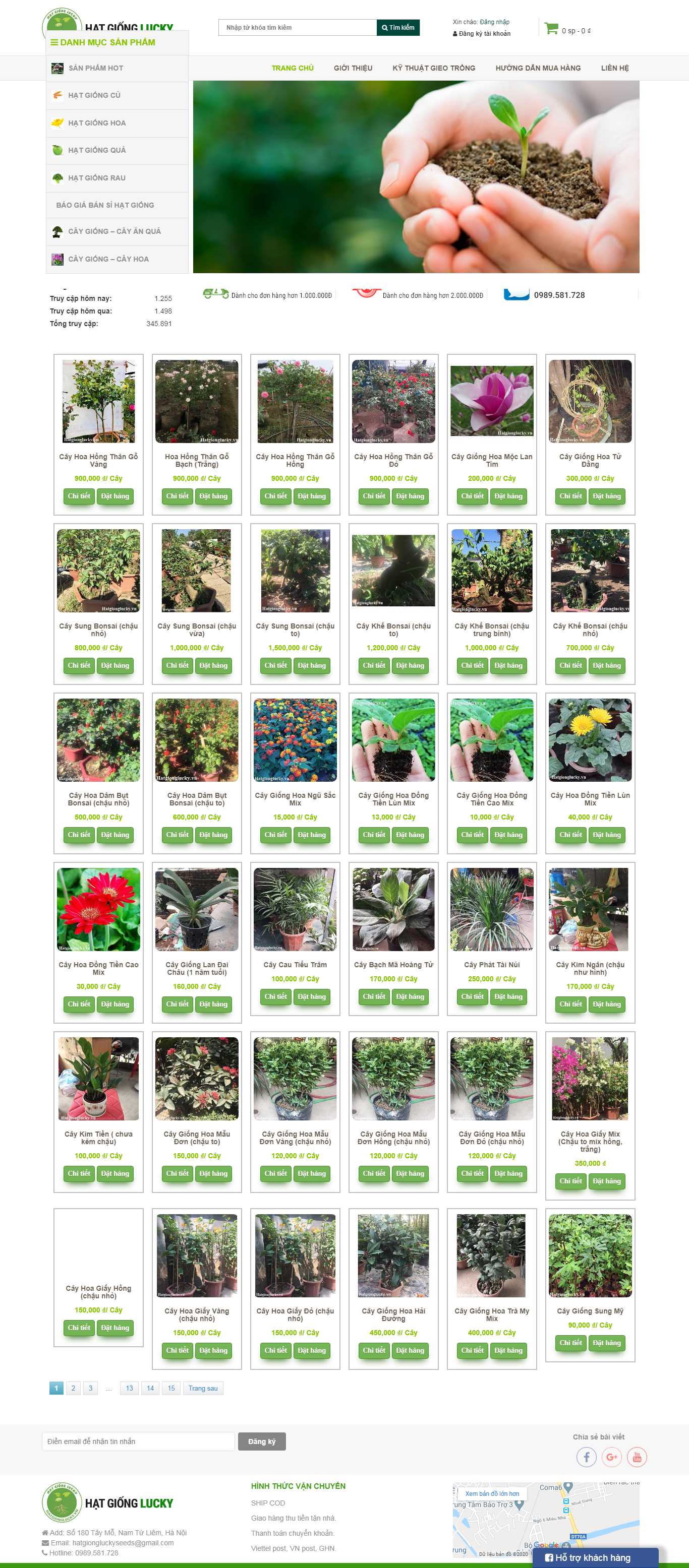 Thiết kế Website hạt giống cây trồng - hatgionglucky.vn - VietWebGroup.Vn