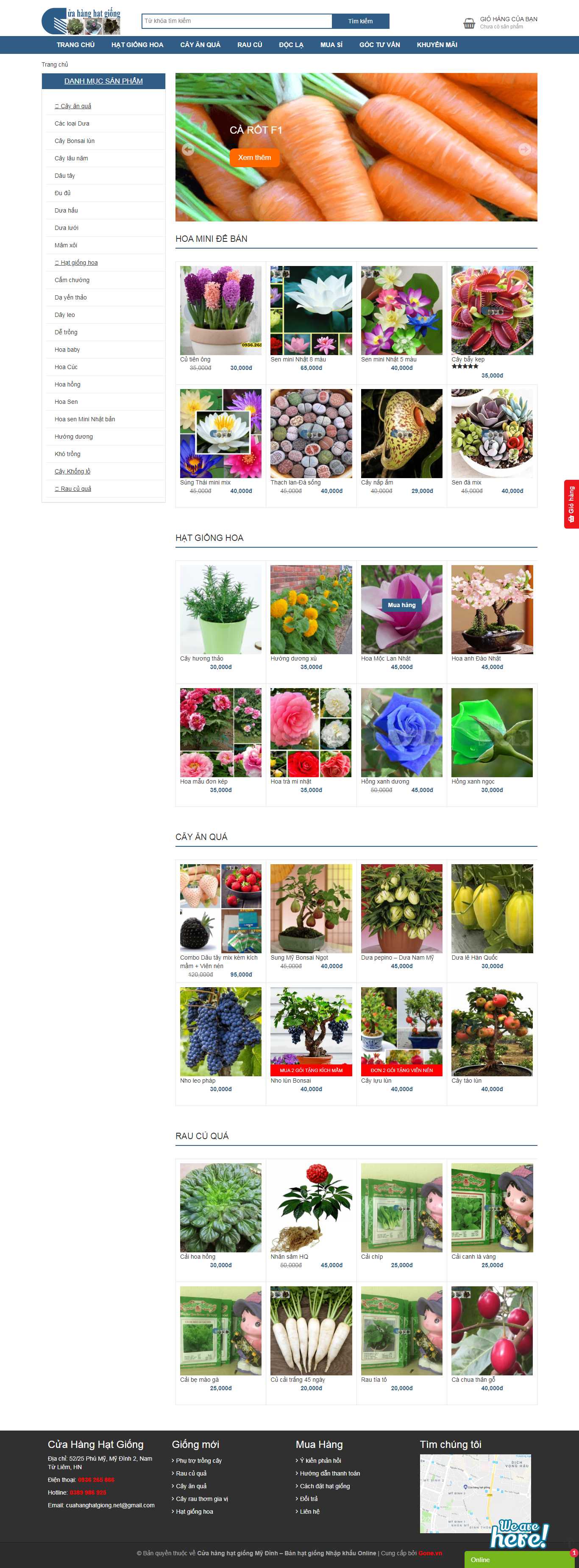 Thiết kế Website hạt giống cây trồng - cuahanghatgiong.net - VietWebGroup.Vn