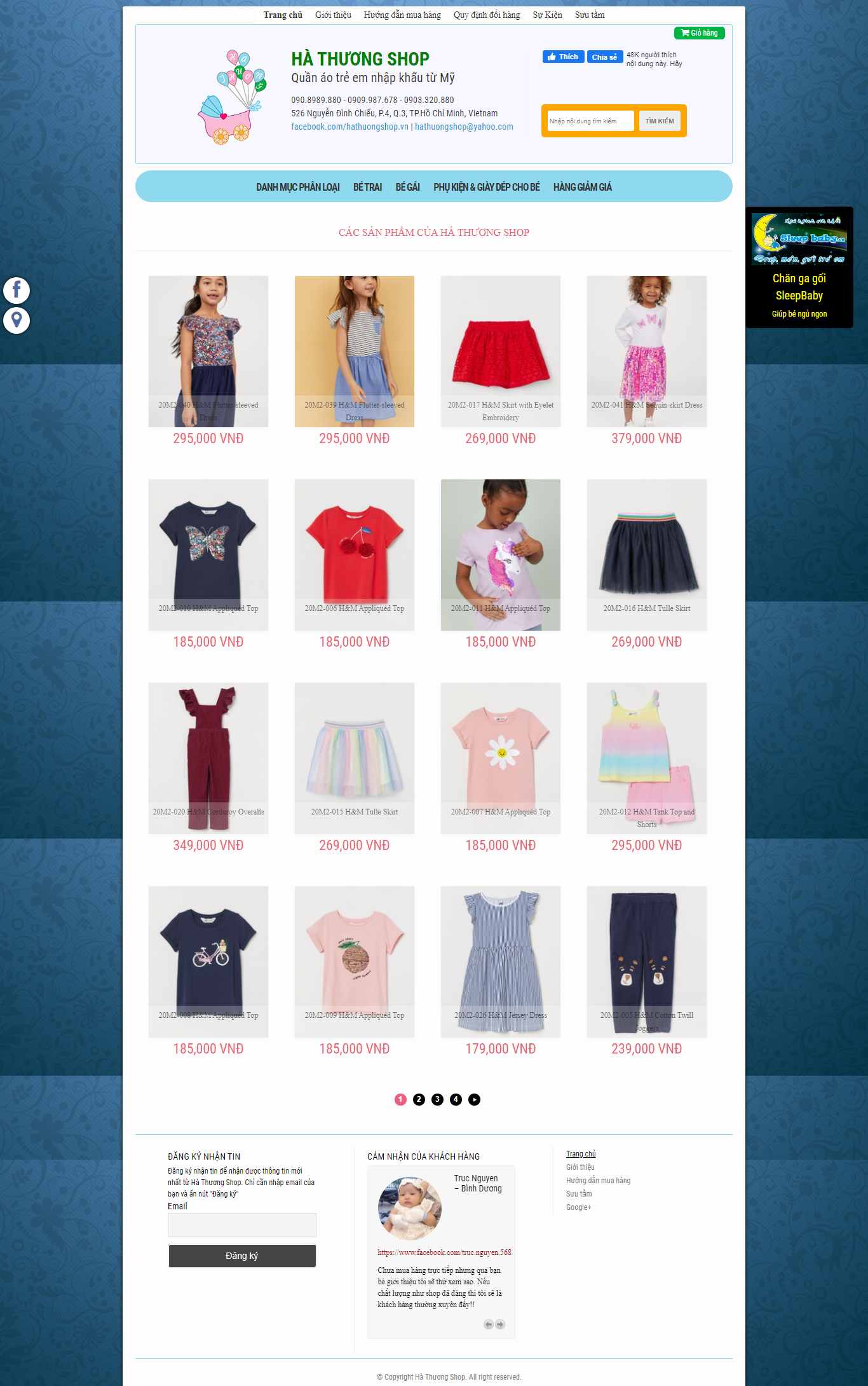 Thiết kế Website quần áo trẻ em - www.hathuongshop.vn - VietWebGroup.Vn