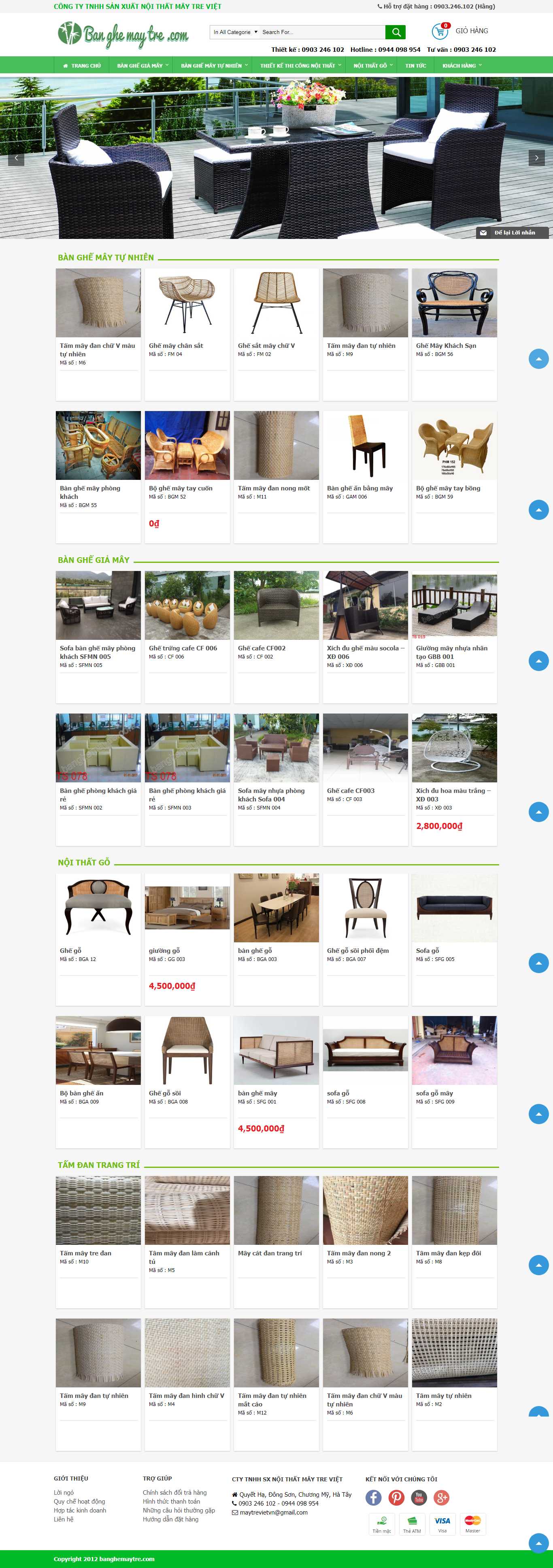 Thiết kế Website mây tre đan - banghemaytre.com - VietWebGroup.Vn
