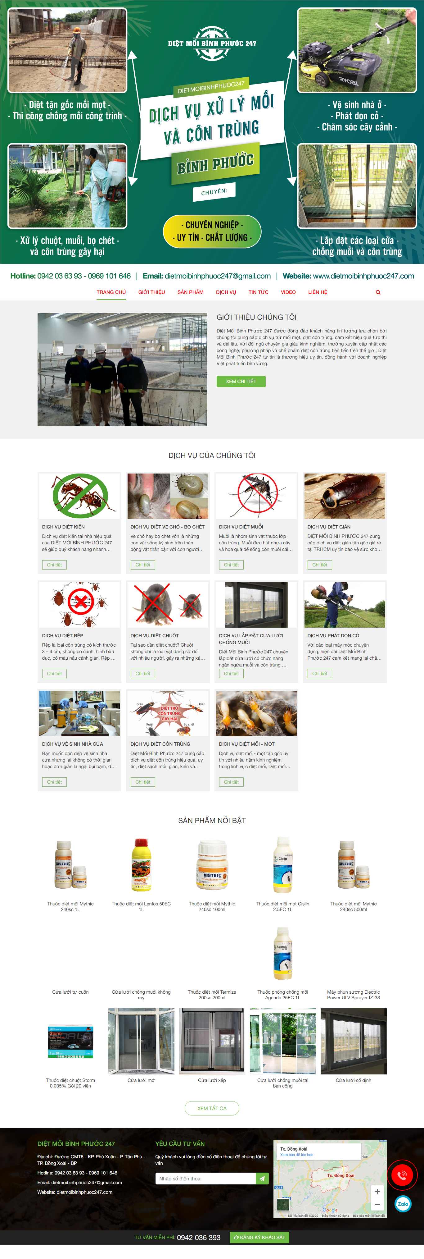 Thiết kế Website dịch vụ diệt mối - dietmoibinhphuoc247.com - VietWebGroup.Vn