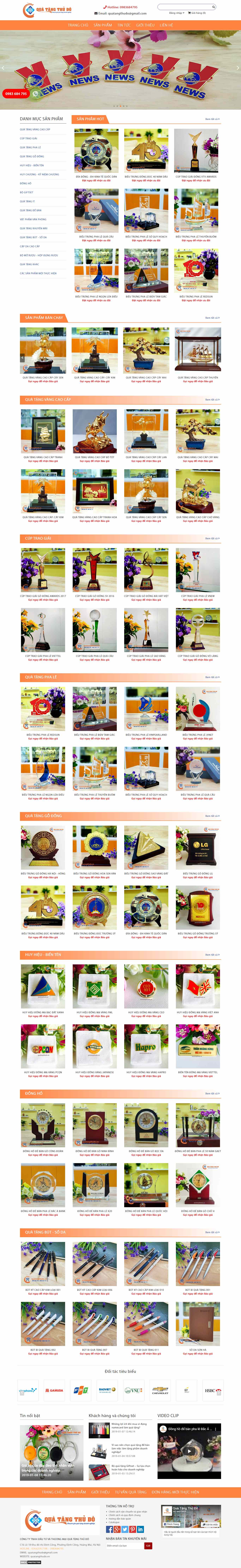 Thiết kế Website quà tặng doanh nghiệp - quatangthudo.vn - VietWebGroup.Vn