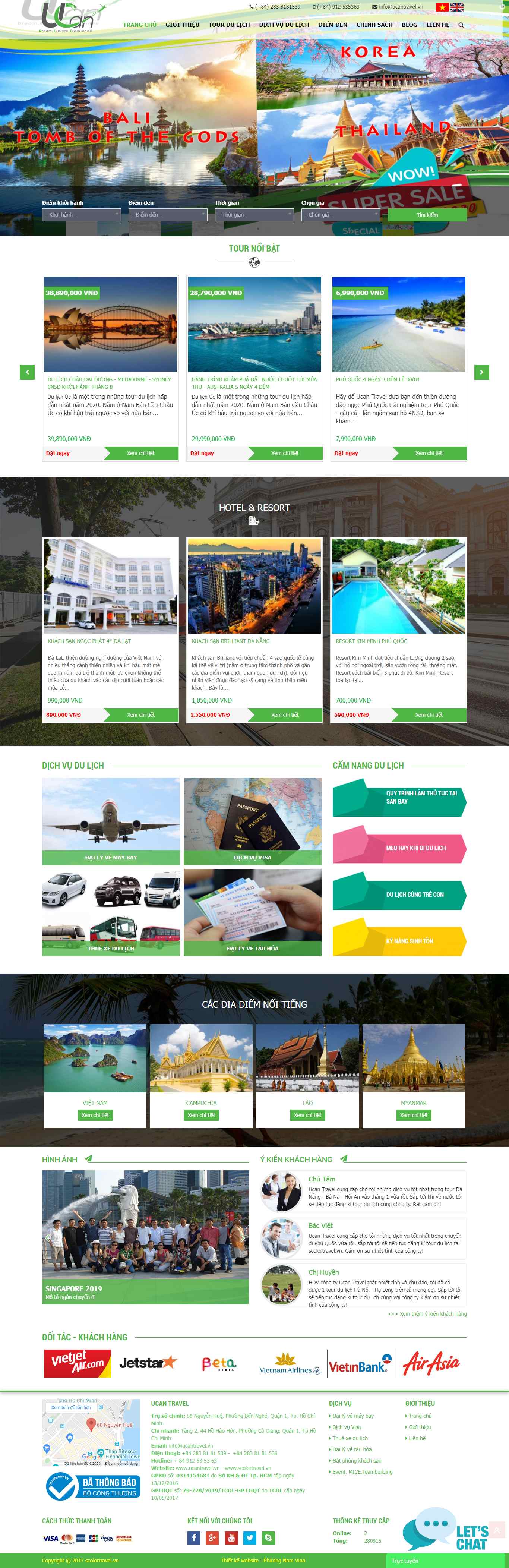 Thiết kế Website tour du lịch - www.ucantravel.vn - VietWebGroup.Vn