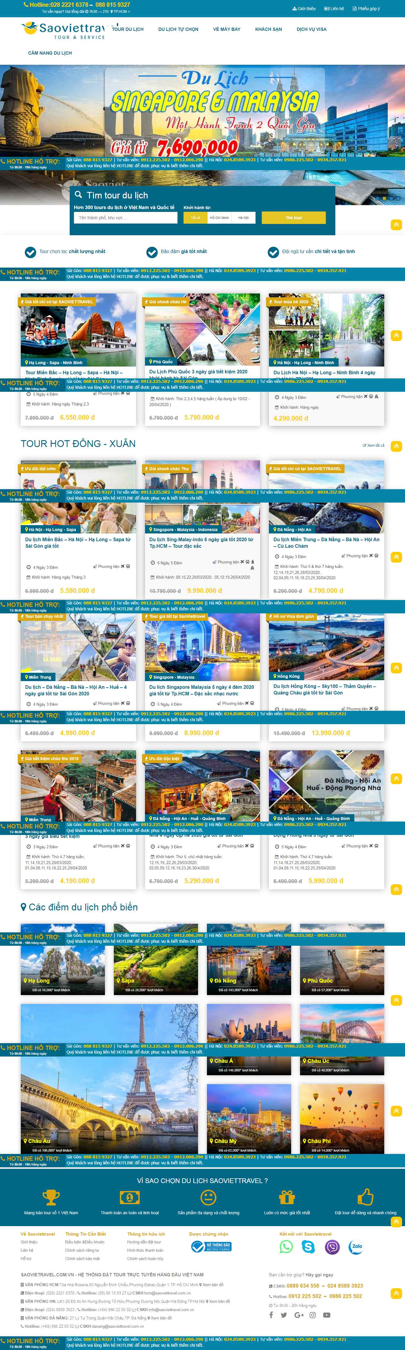 Thiết kế Website tour du lịch - saoviettravel.com.vn - VietWebGroup.Vn