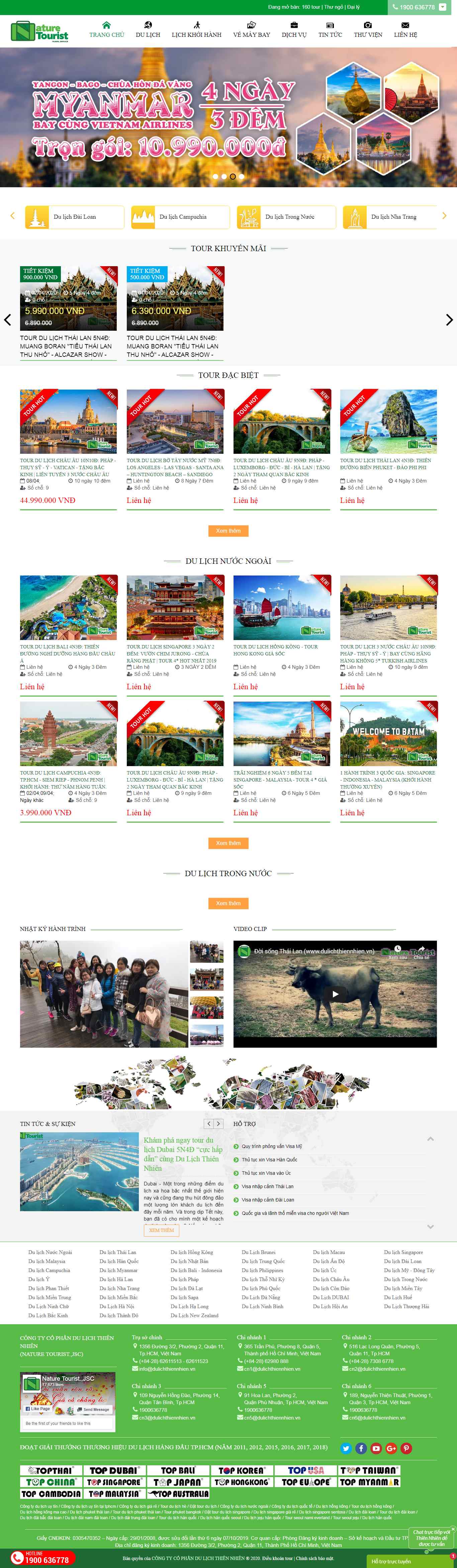 Thiết kế Website tour du lịch - dulichthiennhien.vn - VietWebGroup.Vn