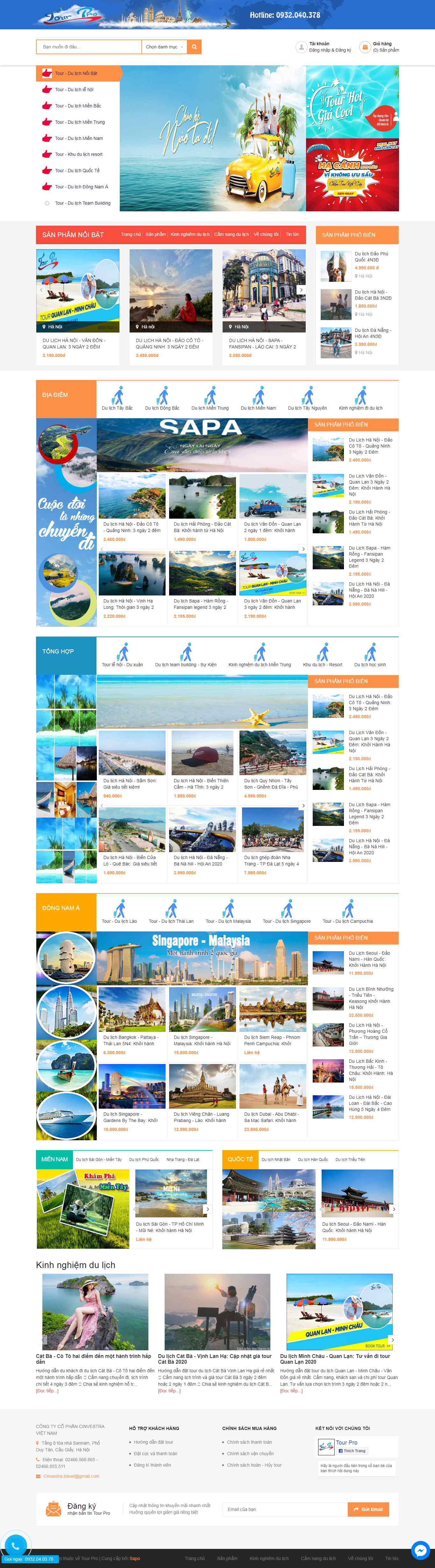 Thiết kế Website tour du lịch - tour.pro.vn - VietWebGroup.Vn