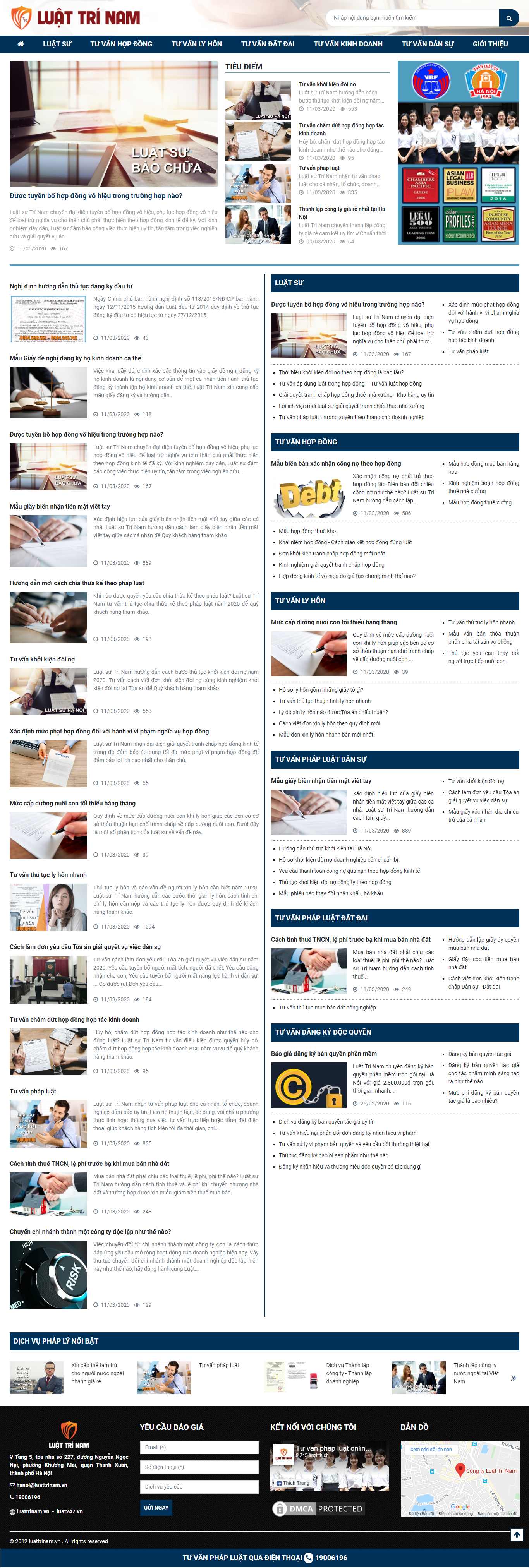 Thiết kế Website tư vấn pháp luật - luattrinam.vn - VietWebGroup.Vn