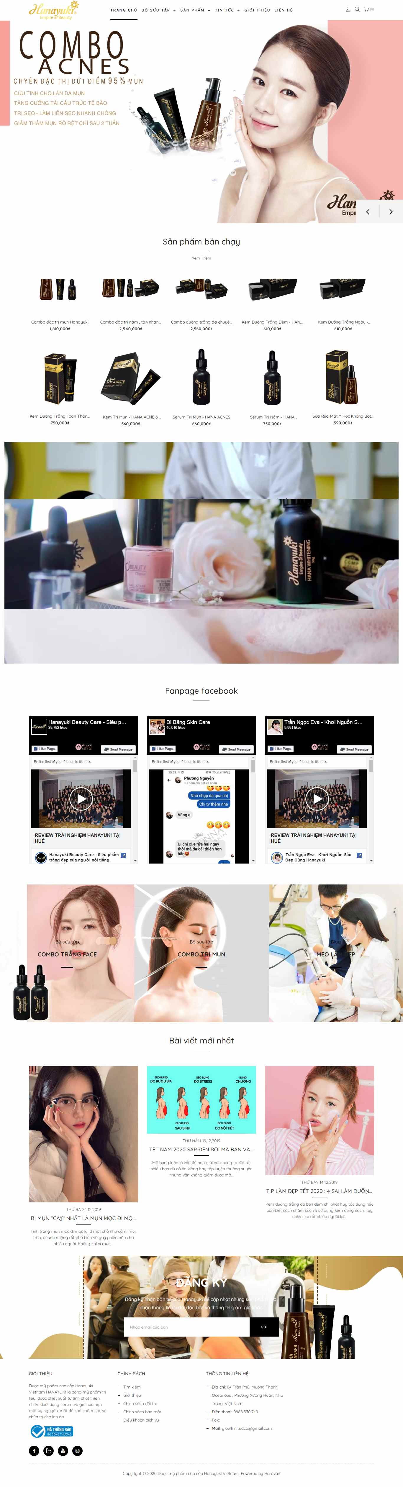 Thiết kế Website dược mỹ phẩm - hanayukivietnam.com - VietWebGroup.Vn