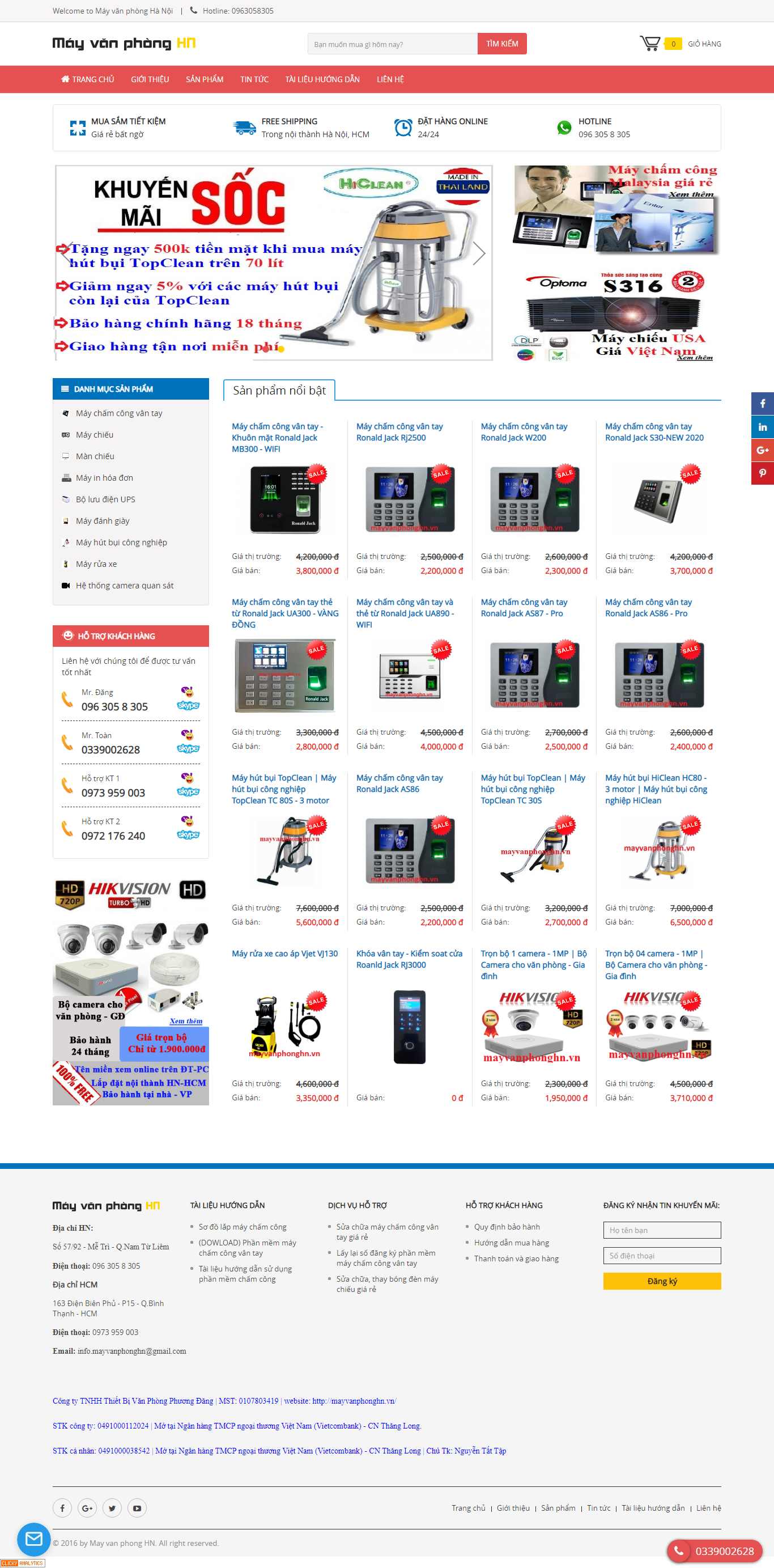 Thiết kế Website máy văn phòng - mayvanphonghn.vn - VietWebGroup.Vn