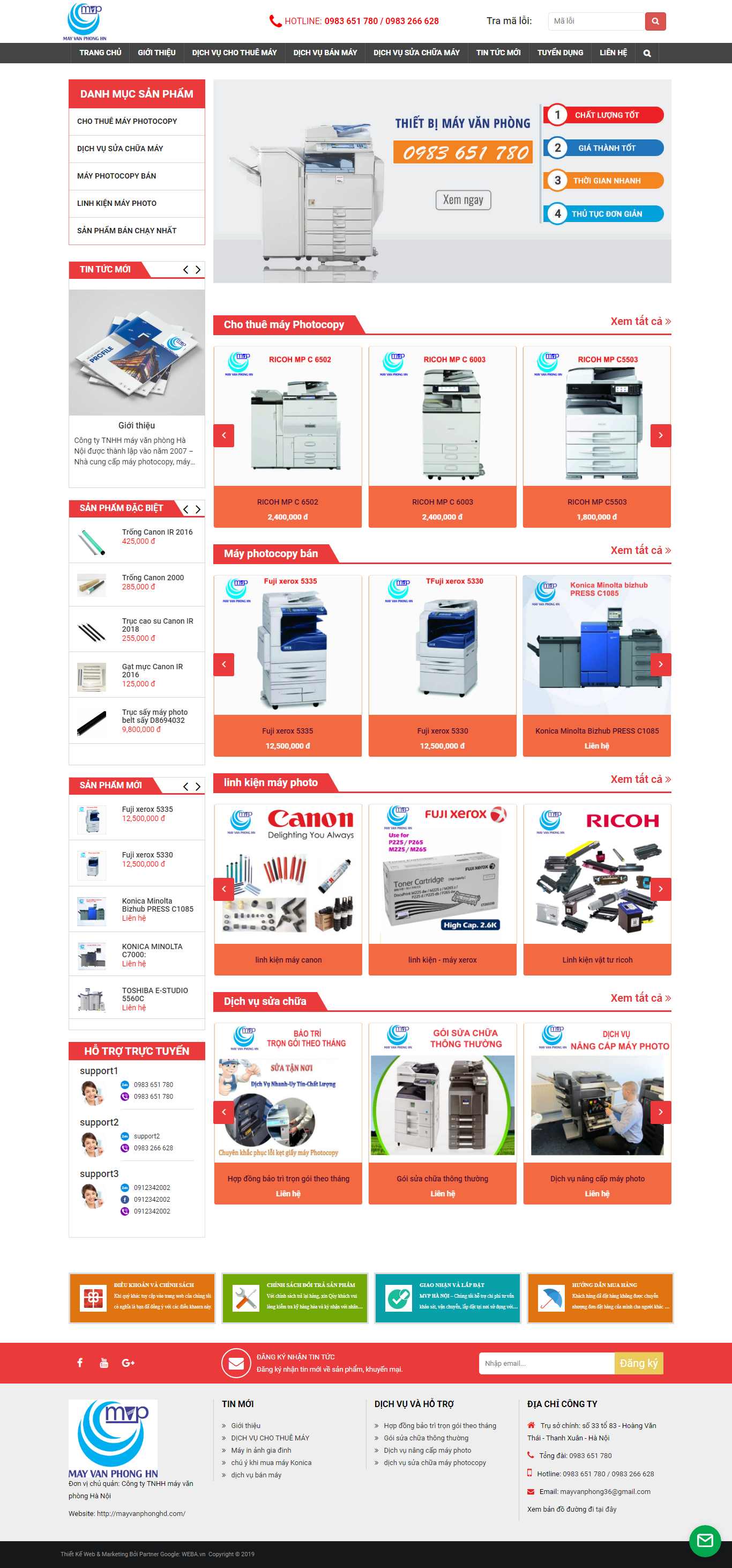 Thiết kế Website máy văn phòng - mayvanphonghd.com - VietWebGroup.Vn