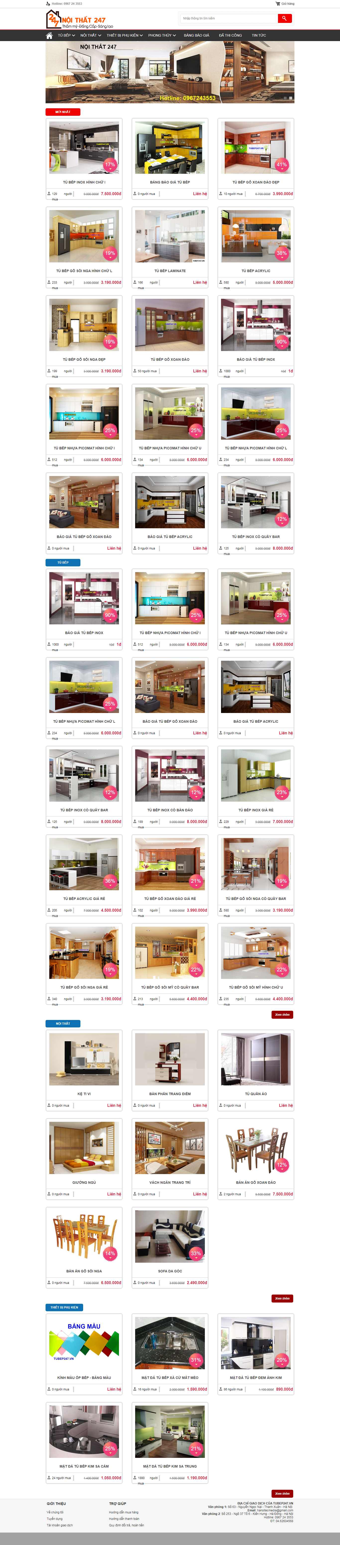 Thiết kế Website tủ bếp - tubep247.vn - VietWebGroup.Vn