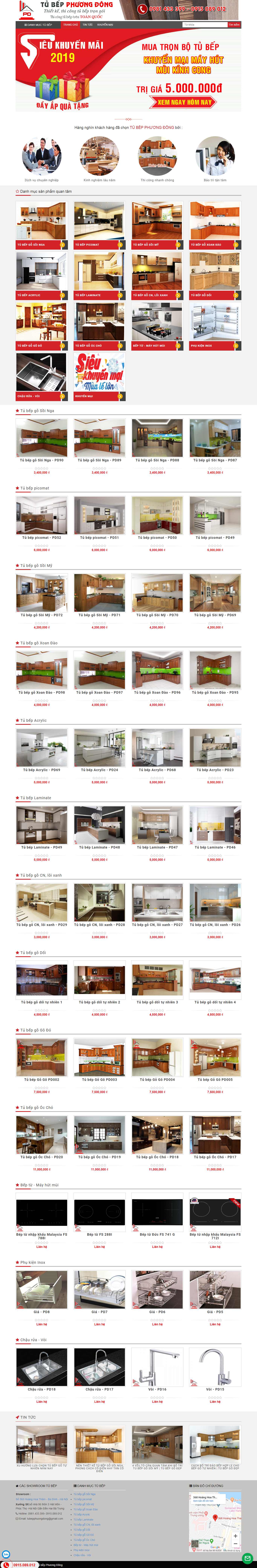 Thiết kế Website tủ bếp - tubepphuongdong.com.vn - VietWebGroup.Vn
