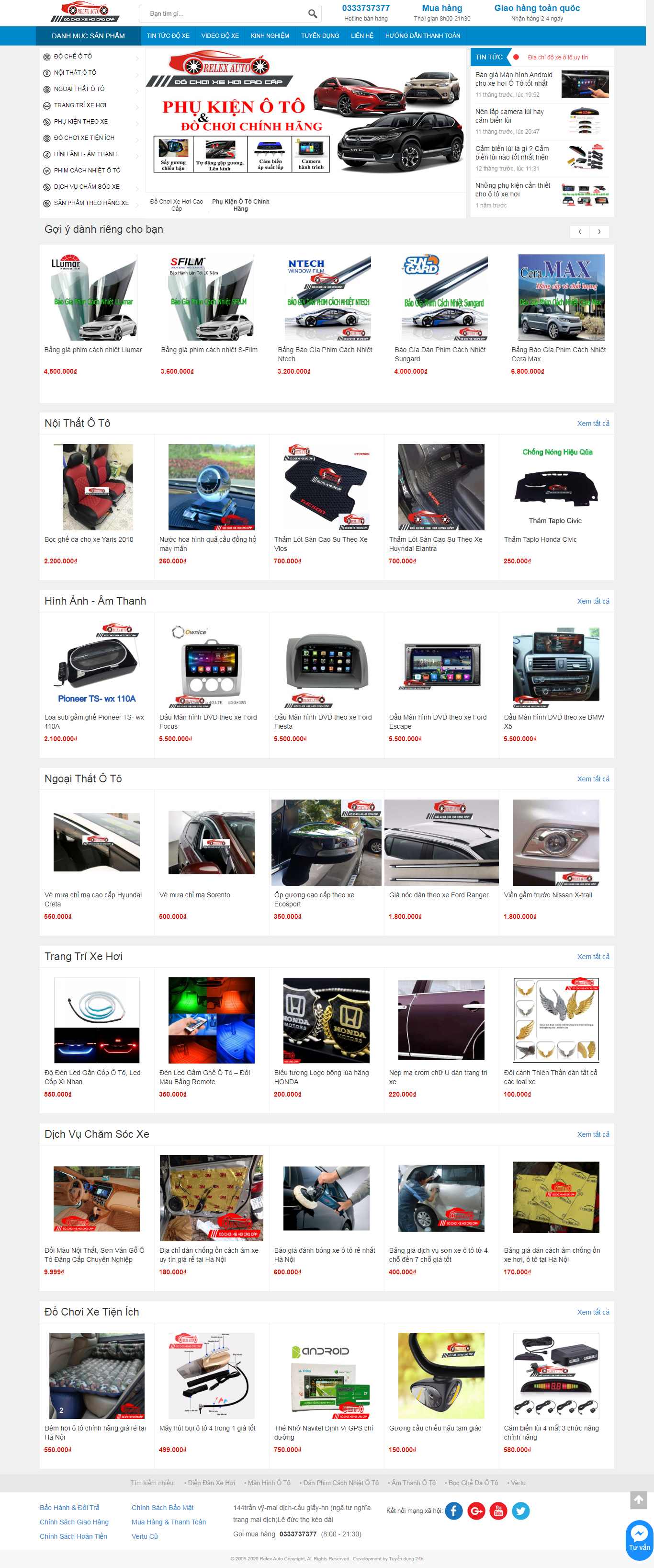 Thiết kế Website phụ kiện xe hơi - relexauto.com - VietWebGroup.Vn