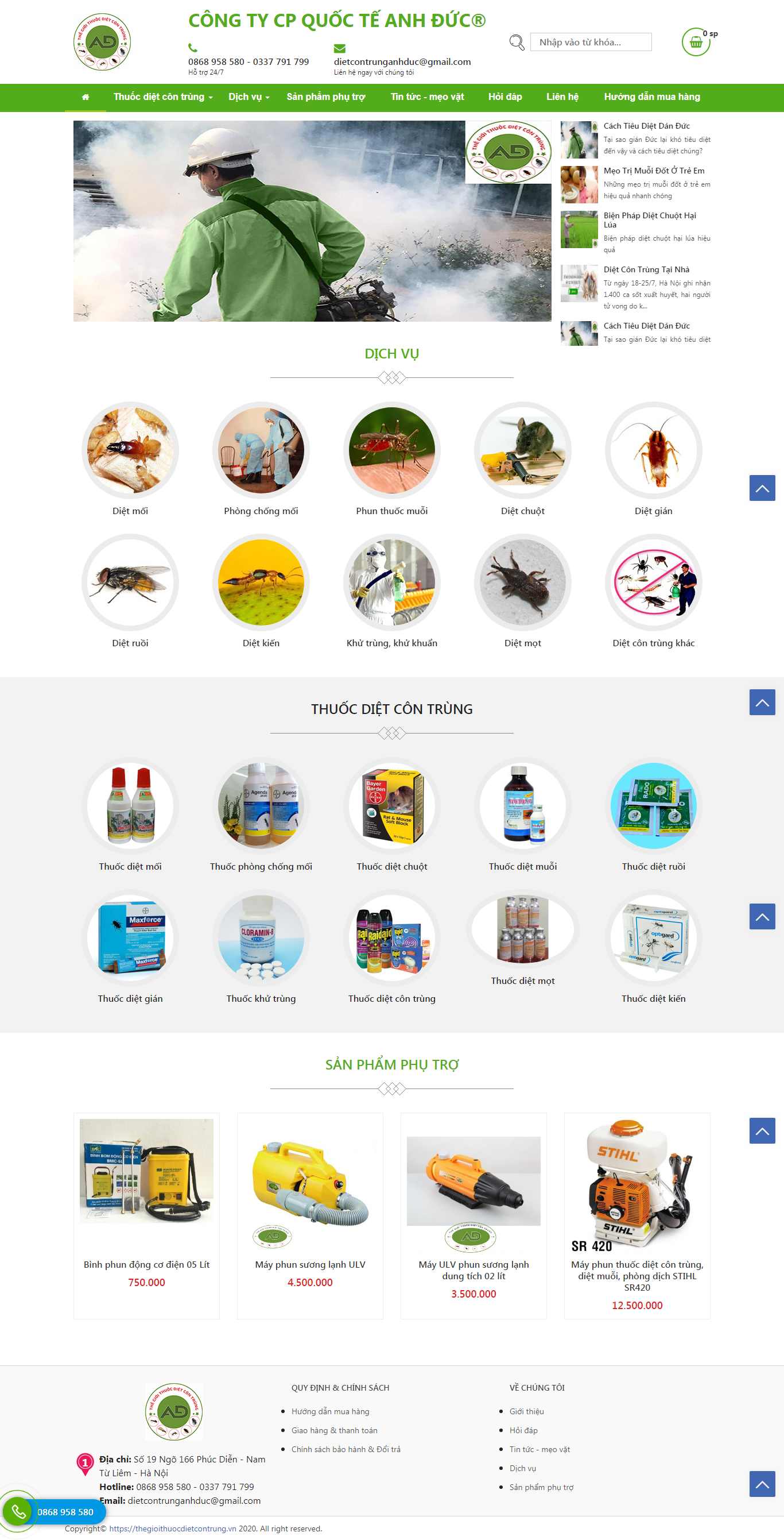 Thiết kế Website thuốc diệt côn trùng - thegioithuocdietcontrung.vn - VietWebGroup.Vn