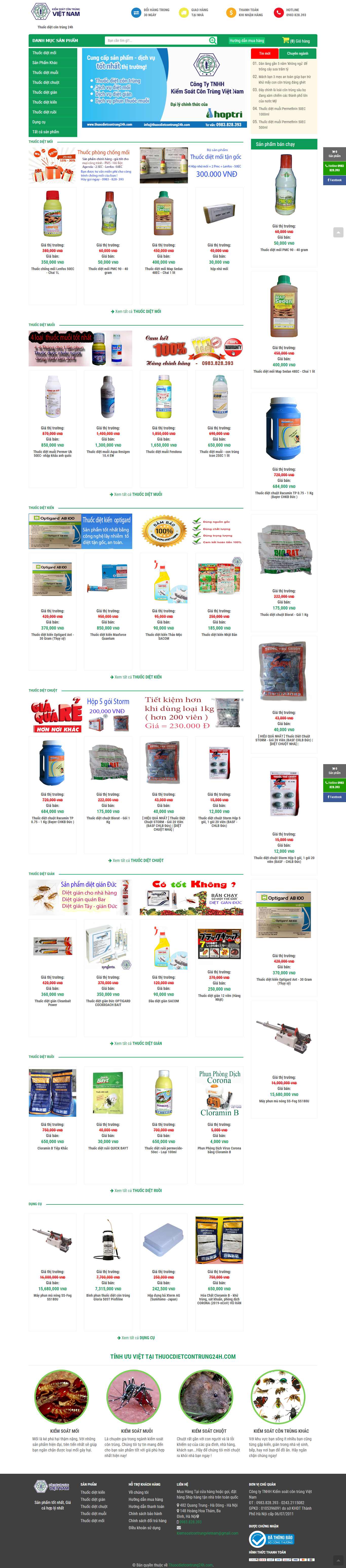 Thiết kế Website thuốc diệt côn trùng - www.thuocdietcontrung24h.com - VietWebGroup.Vn