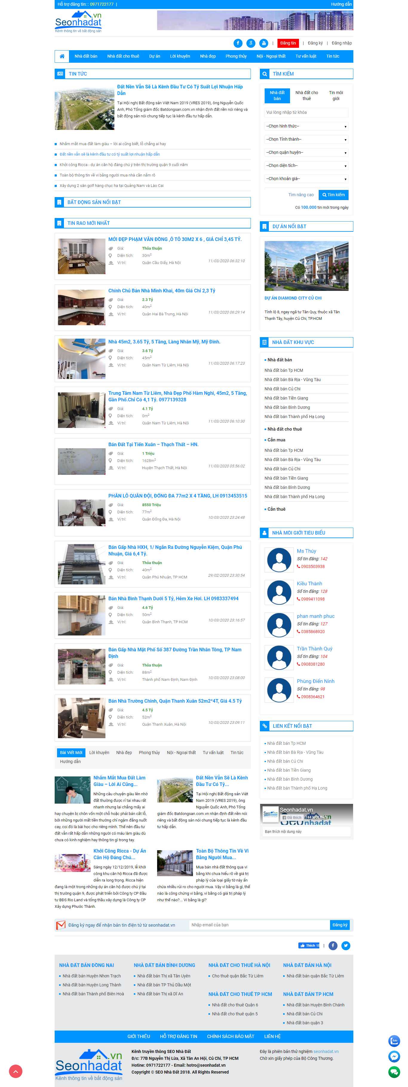 Thiết kế Website mua bán nhà đất - seonhadat.vn - VietWebGroup.Vn