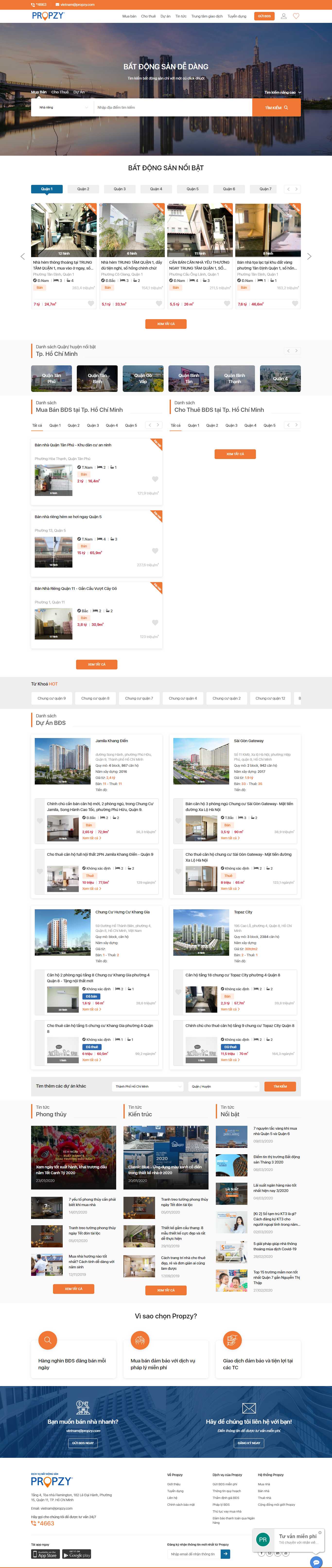 Thiết kế Website mua bán nhà đất - propzy.vn - VietWebGroup.Vn