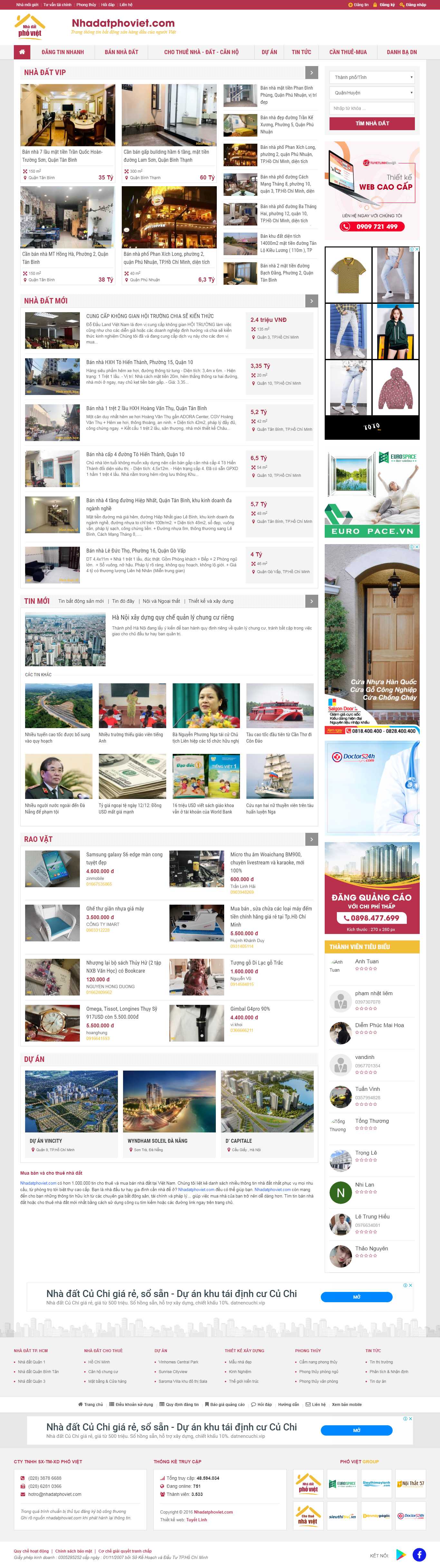 Thiết kế Website mua bán nhà đất - nhadatphoviet.com - VietWebGroup.Vn