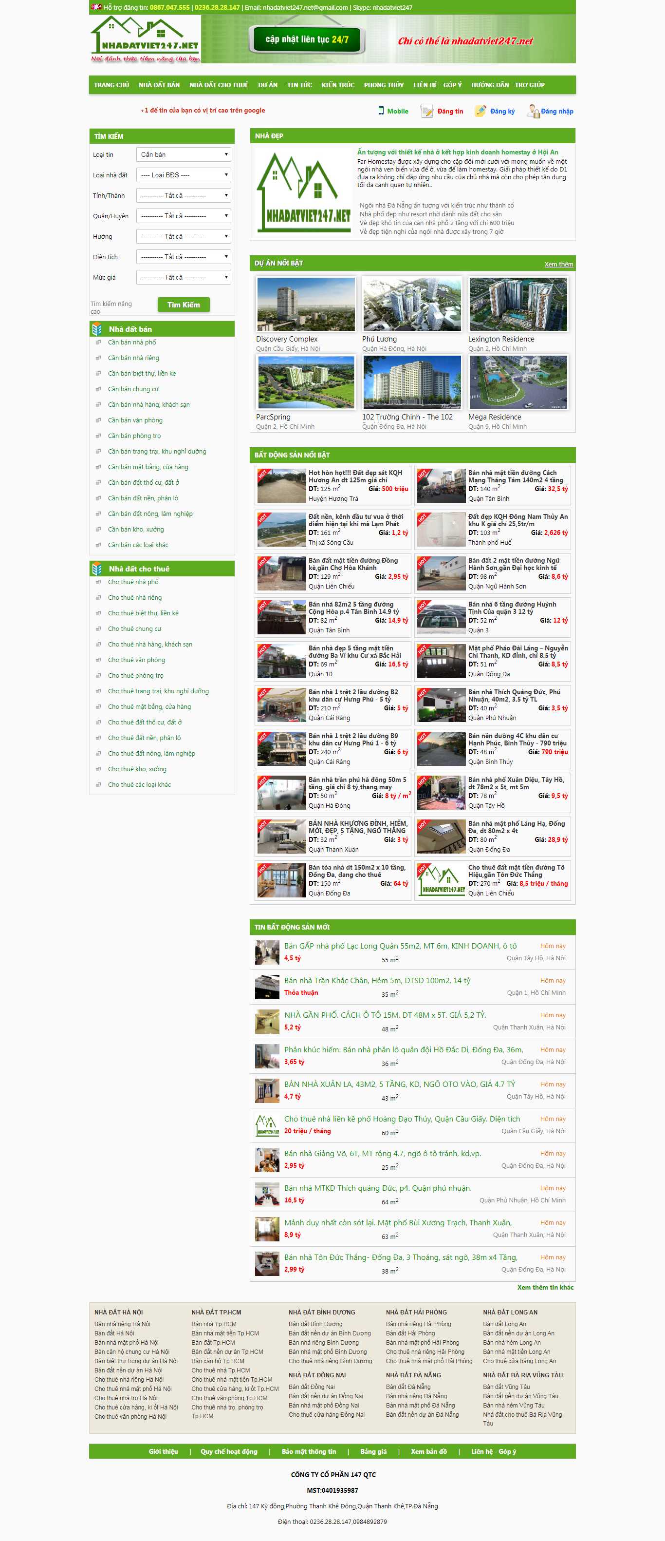 Thiết kế Website mua bán nhà đất - nhadatviet247.net - VietWebGroup.Vn