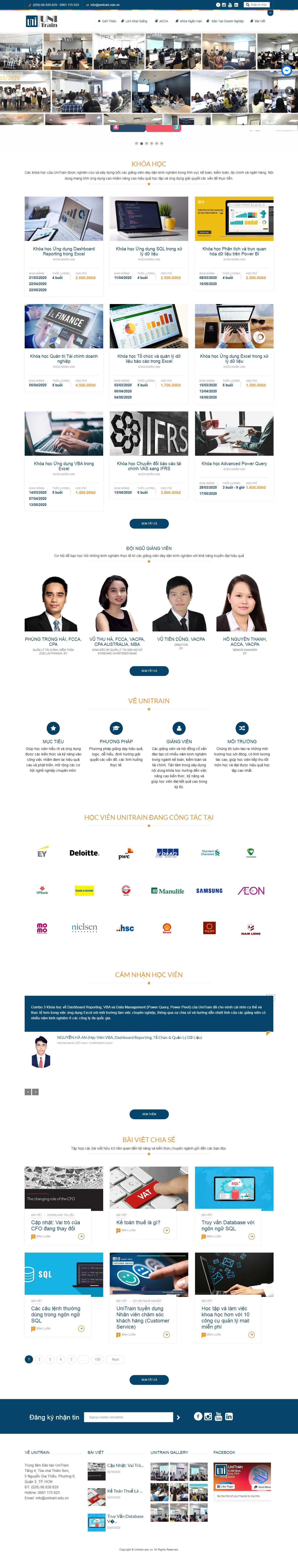 Thiết kế Website trung tâm đào tạo - unitrain.edu.vn - VietWebGroup.Vn